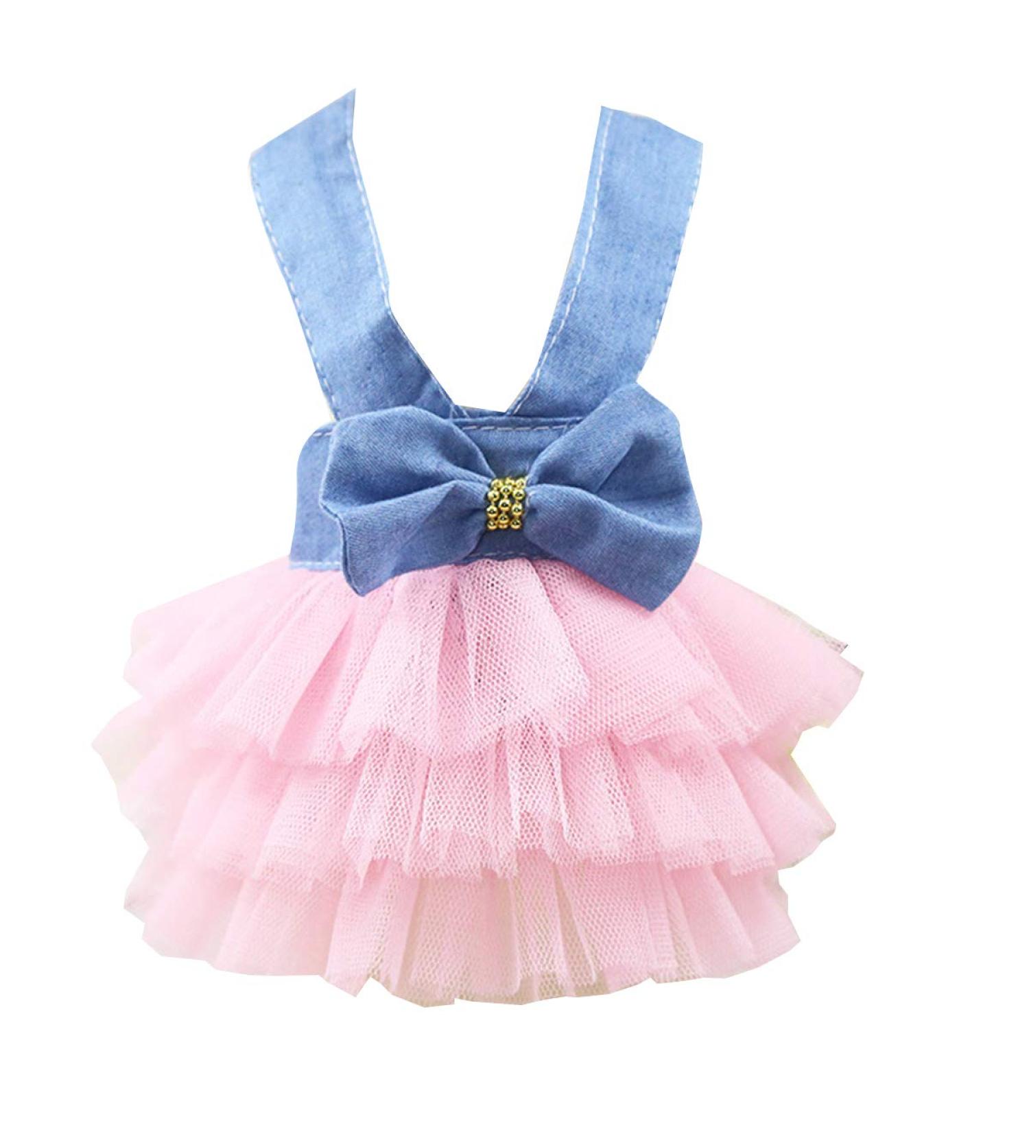Petyoung Dog Princess Dress - Bowknot Fairy Mesh Costume Tutu Skirt for XS Dogs & Cats | International Shipping Available - Buy Online on GoSupps.com