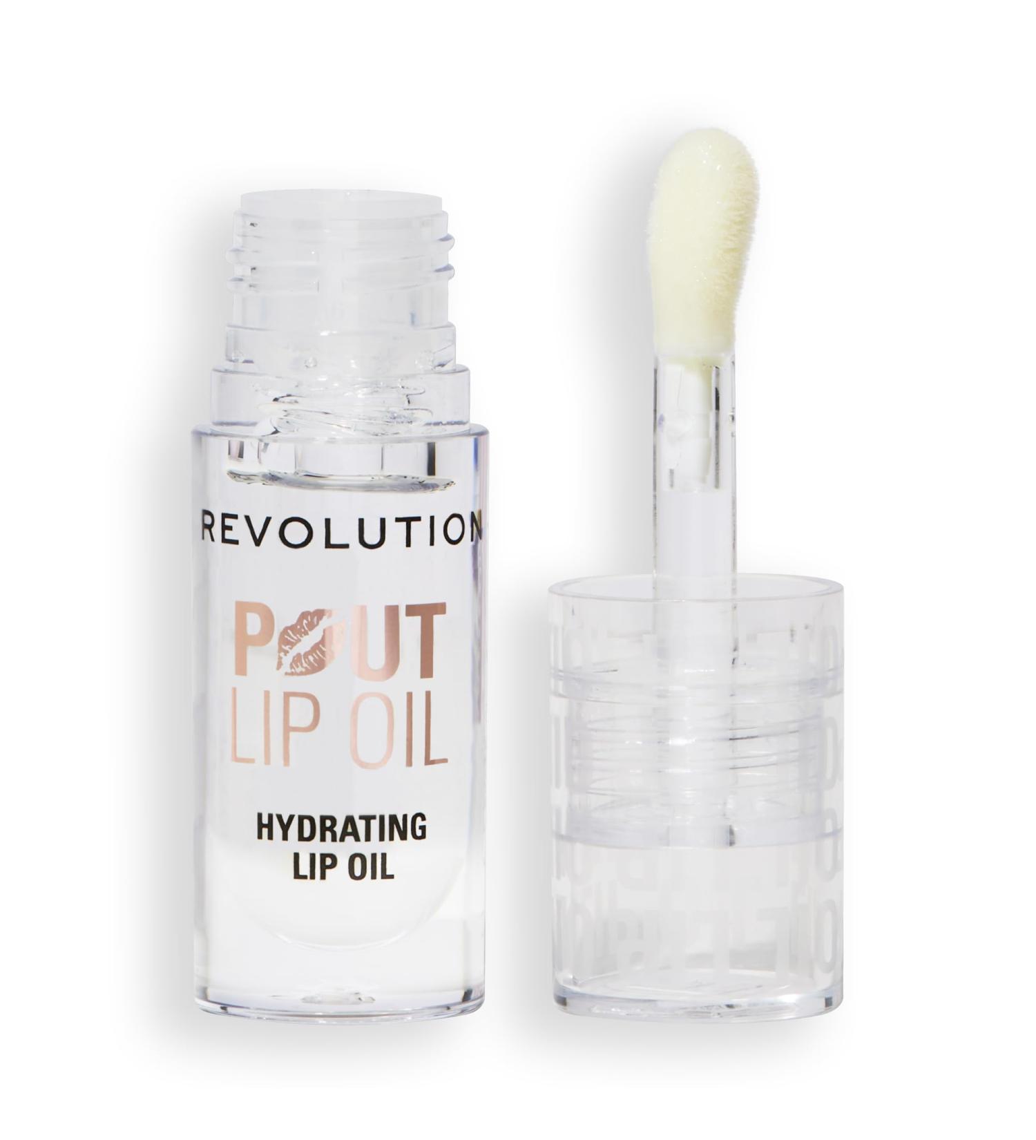 Revolution Huile L vres Pout - Huile Nourrissante L vres Teint e pour une Brillance clatante et un Fini Non Collant V gan & Sans Cruaut Litchi Transparent 4 ml - Buy Online on GoSupps.com