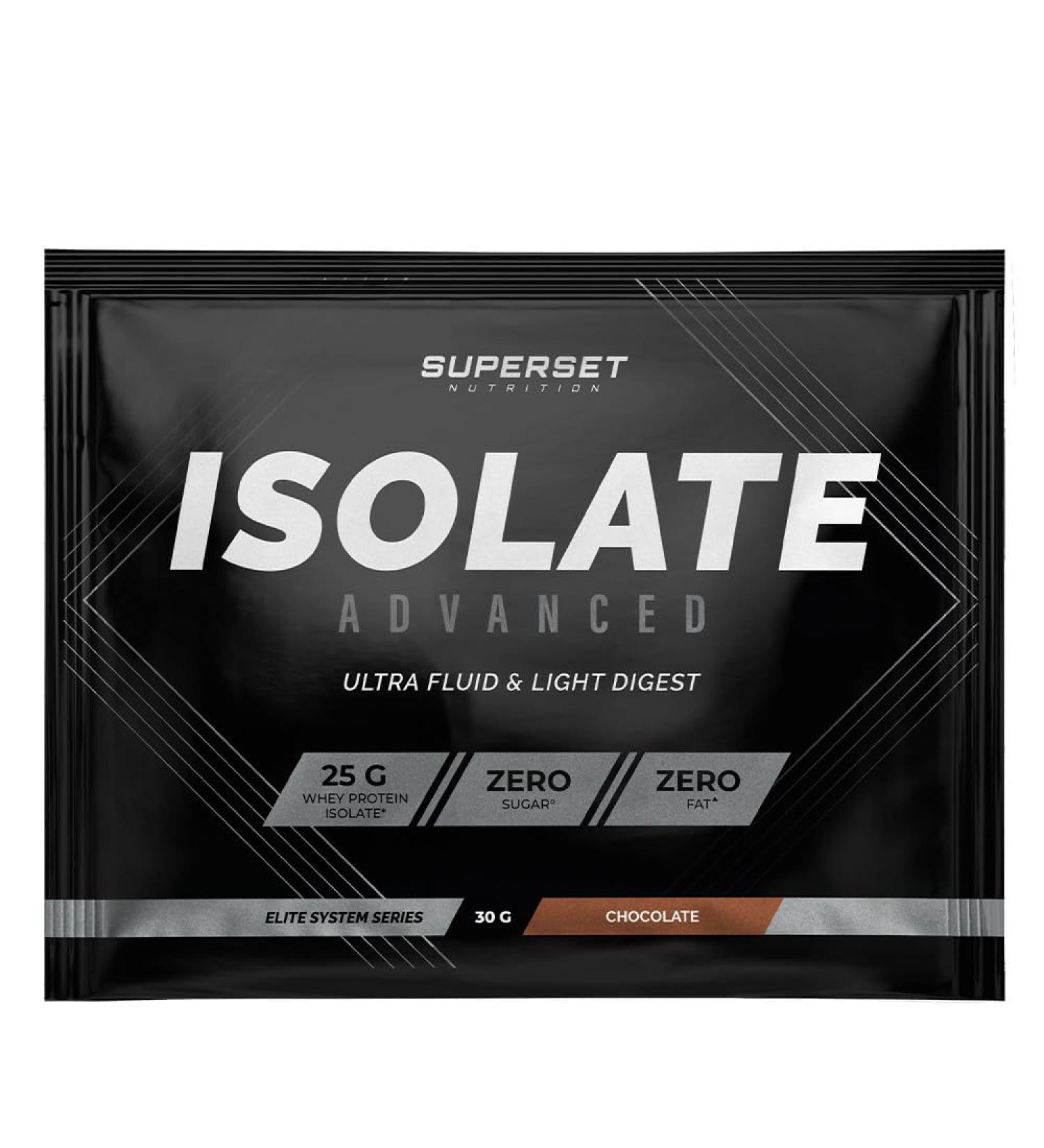  SUPERSET NUTRITION Superset Nutrition | Zero Isolate Advanced Sample (30g) | Whey Isolate | Optimal Assimilation Whey Isolate - Chocolate - Buy Online on GoSupps.com