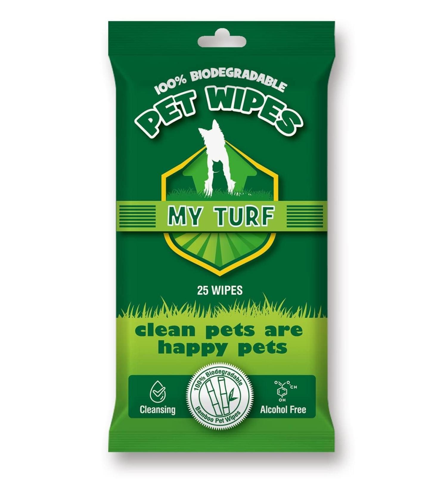Buy My Turf Cleaning Towels for Dogs & Cats | Biodegradable Ear & Eye Towels | 25 Pack (15.2 x 20.3 cm) - Eco-Friendly Pet Care - Buy Online on GoSupps.com