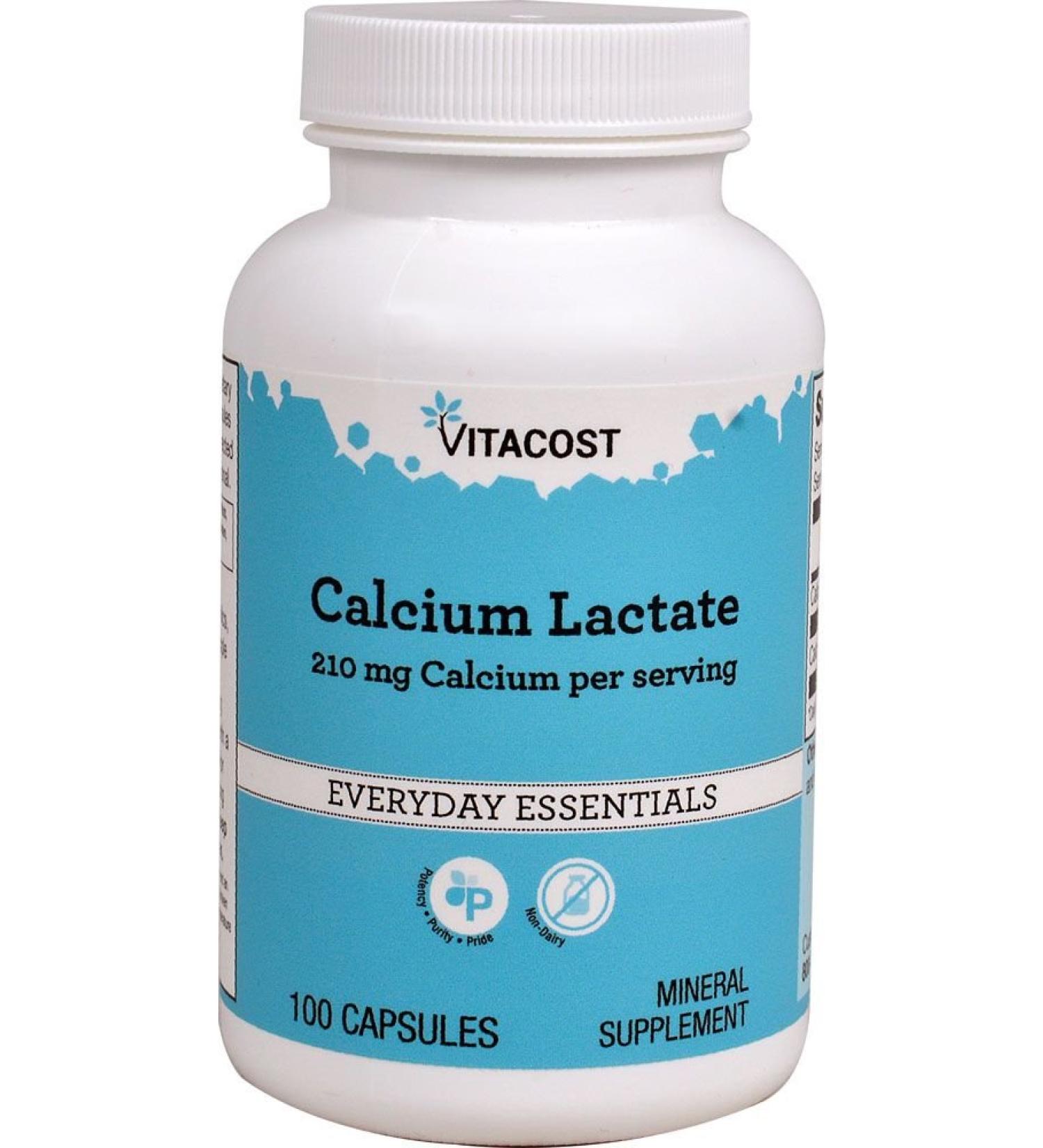 Vitacost Calcium Lactate - 100 Capsules