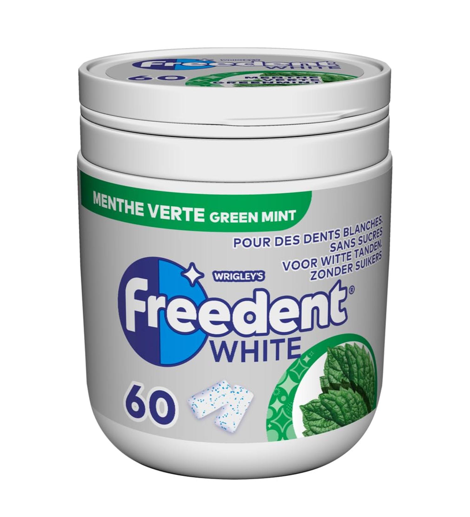 FREEDENT White Chewing Gum without Sugars Green Mint 84 g Box of 60 - Buy Online on GoSupps.com