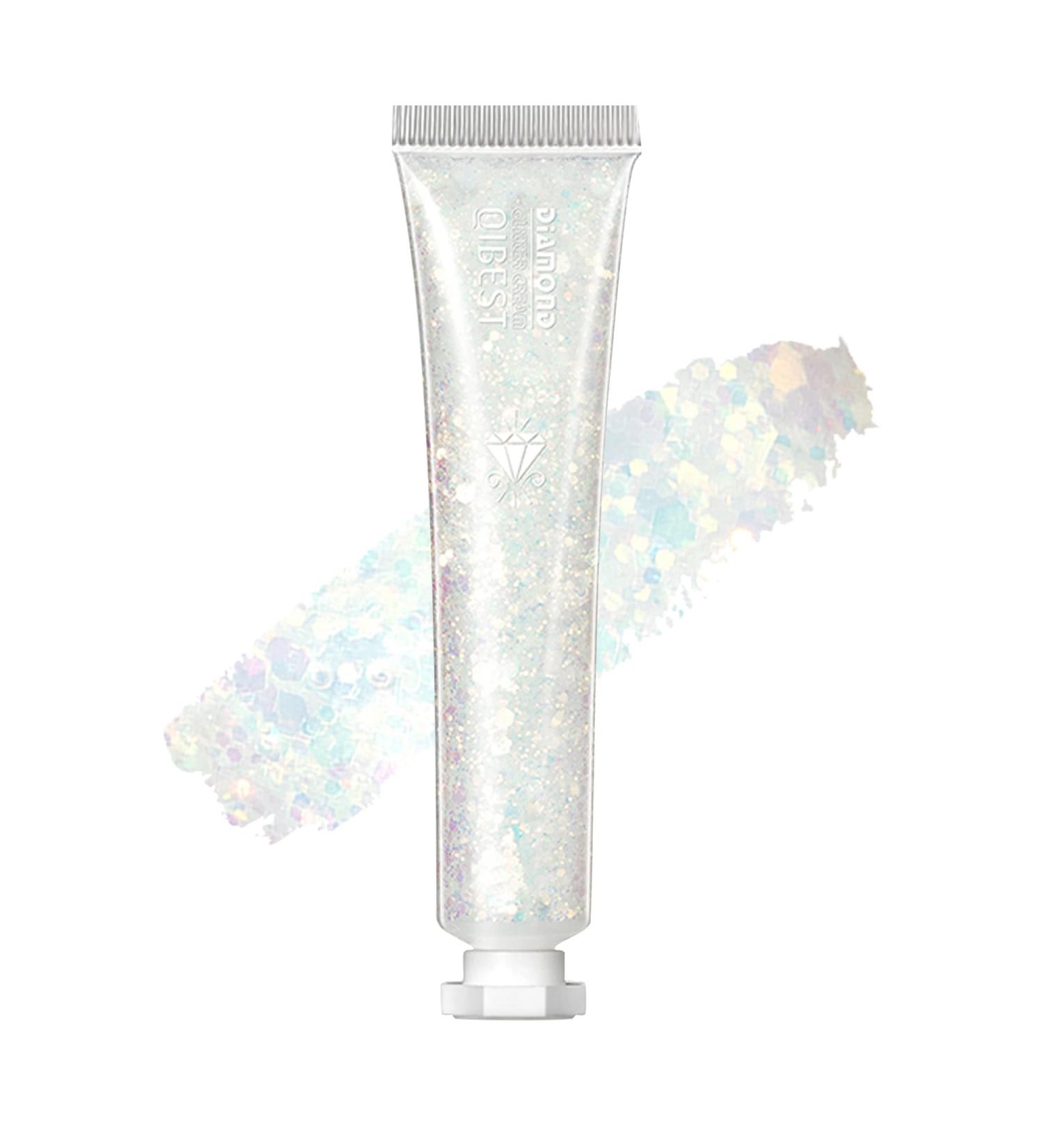 DELISOUL Mermaid Sequins Body Glitter Gel - White Chunky Face Glitter for Long-Lasting Shimmery Makeup at Raves, Festivals, and Parties - Buy Online on GoSupps.com