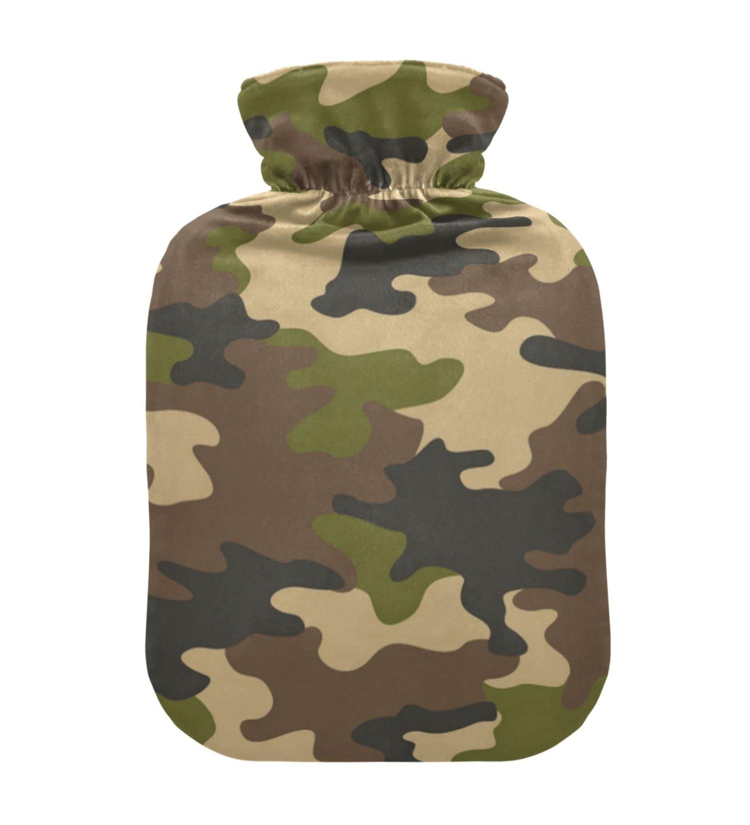 Modern Portable Camouflage Hot Water Bottle | 2L Keep Warm for Massage | Ideal for Teens & Kids - Buy Online on GoSupps.com