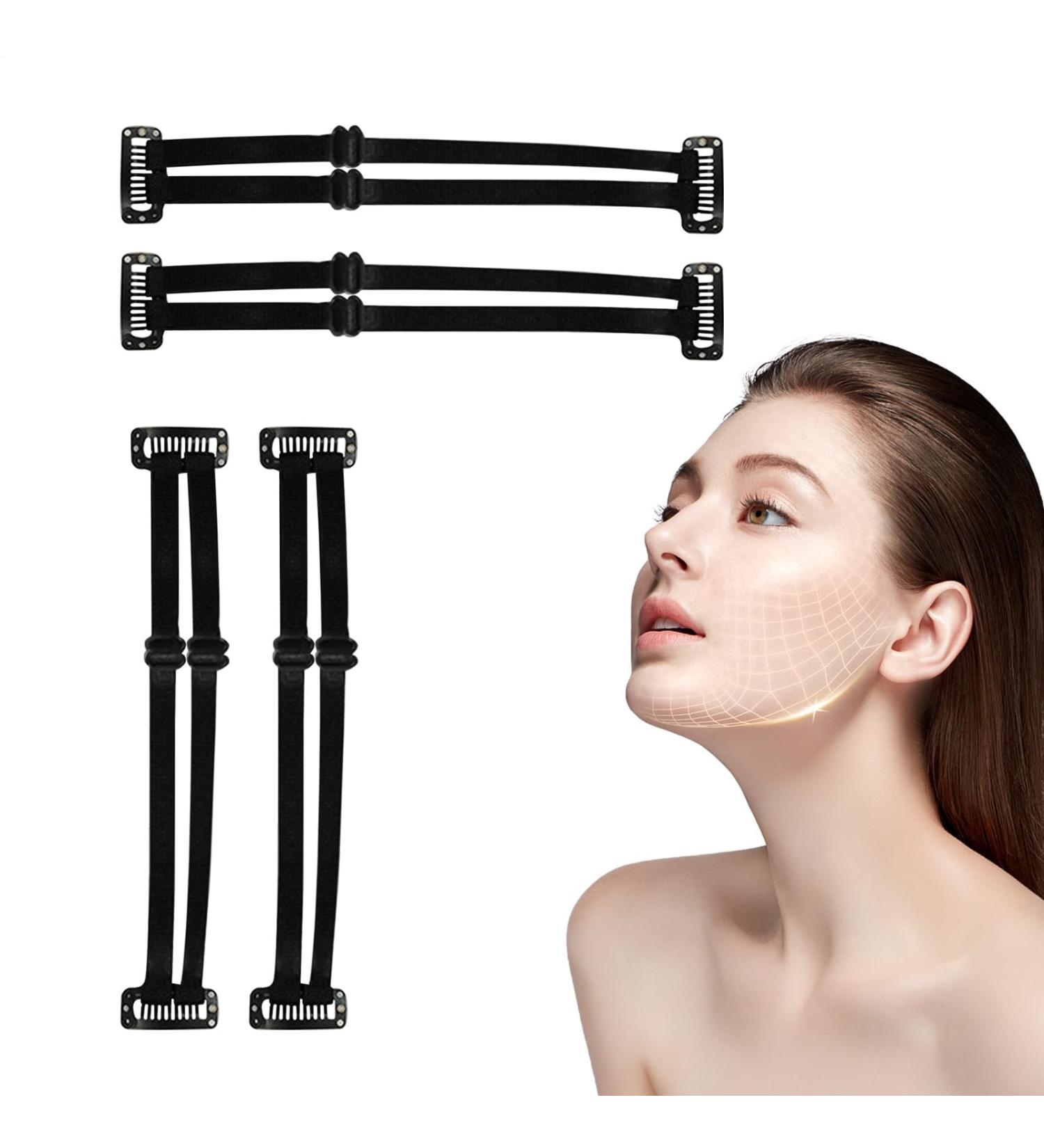 Facelift Straps with Clips Elastic Facial Stretch Band invisible adjustable eyelids lifts hair band for women breathable elastic facial stretch band with clips slimming bands for the - Buy Online on GoSupps.com