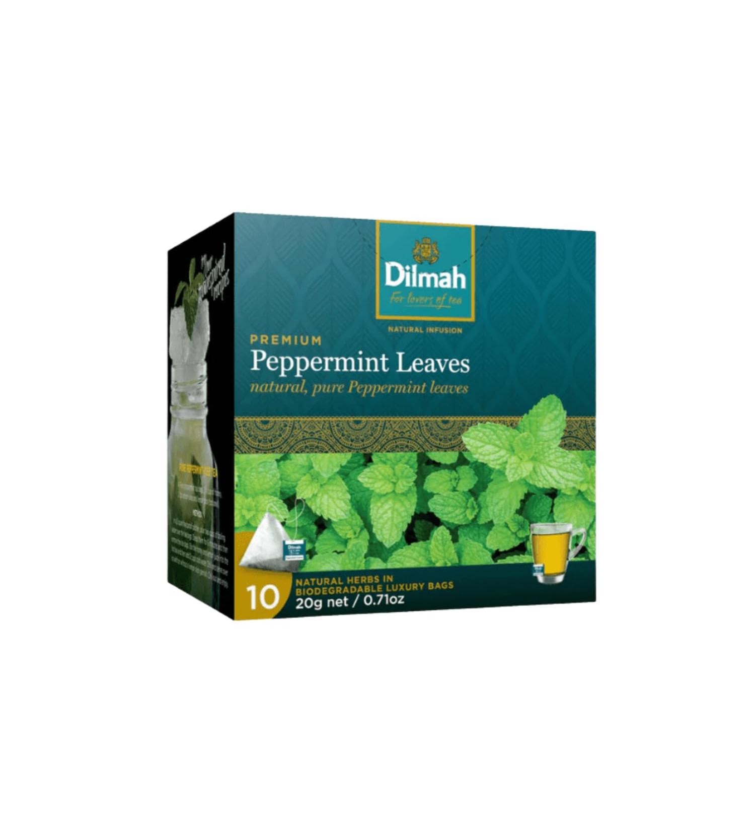 Dilmah Inspiration Series Tea - Pack of 6 - Flavoured Ceylon Tea (Pure Peppermint) 10 Tea Bags x 6 100g Ethical Sri Lankan Tea Black Tea Biodegradable Tea Bags - Buy Online on GoSupps.com