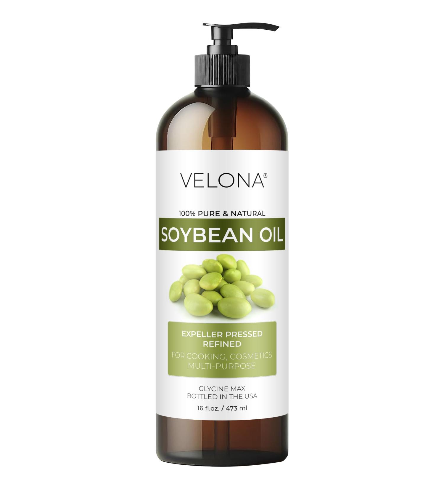 Velona Soybean Oil 16 Fl Oz | 100% Pure Natural Carrier Oil for Cooking Baking Skin & Hair Moisturizing | Refined Quality - Buy Now - Buy Online on GoSupps.com