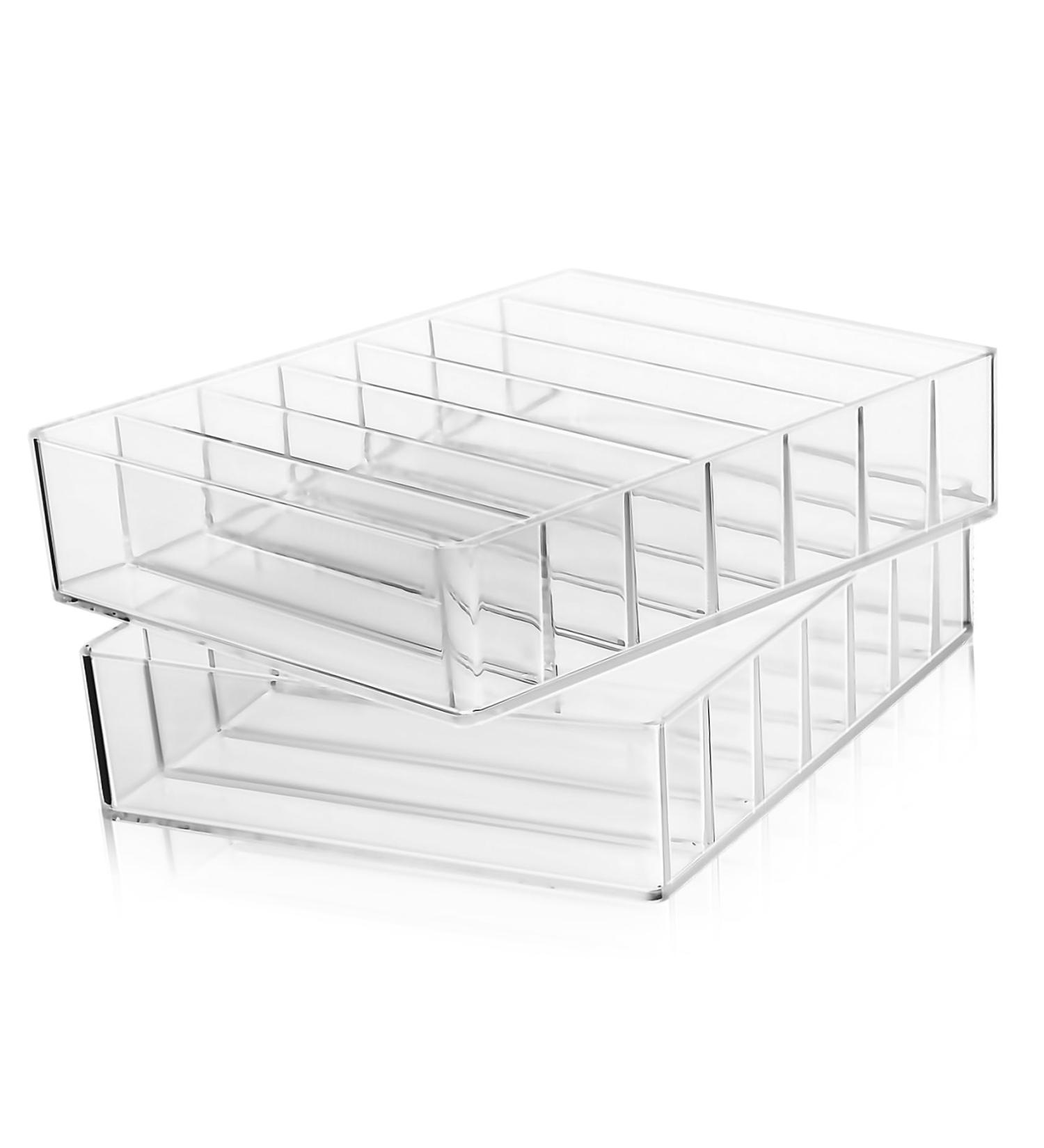 PRETYZOOM 2pcs Stand Case Divided Eyeshadow Display Makeup Storage Clear Holder Desktop Dresser Palette - Buy Online on GoSupps.com