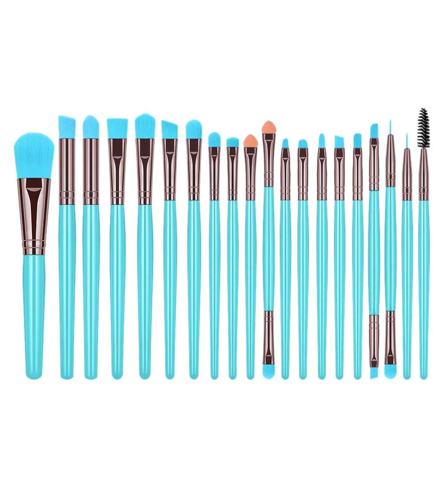 Beifenl 20 Makeup Brush Set Fashion Fluorescent Pure Color Eye Shadow Brush Professional Makeup Beauty Brush (Fluorescent Blue) - Buy Online on GoSupps.com