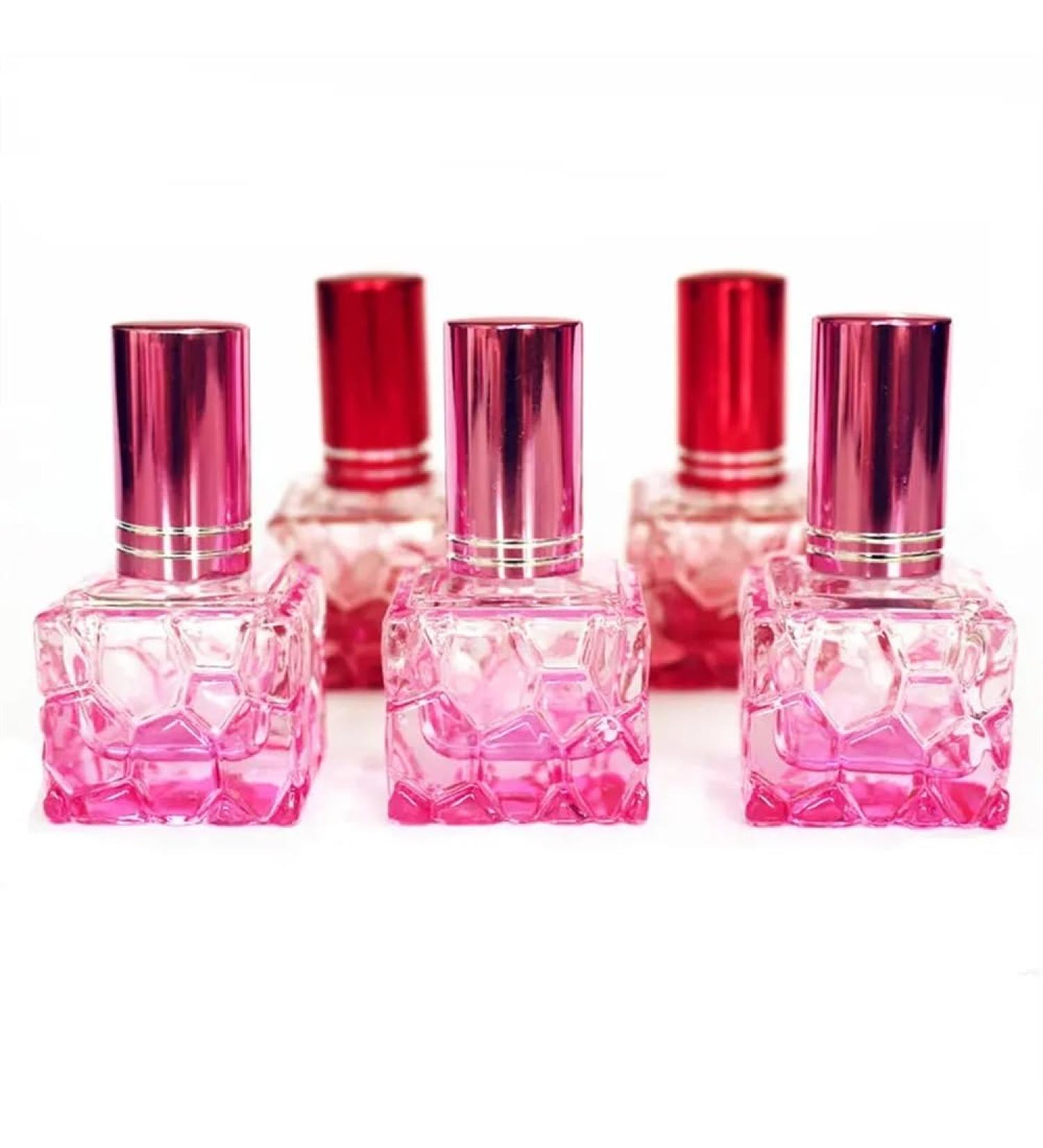 10pcs 10ml Pink Glass Perfume Bottles - Refillable Travel Makeup Containers | Portable Perfume Vials - Buy Online on GoSupps.com