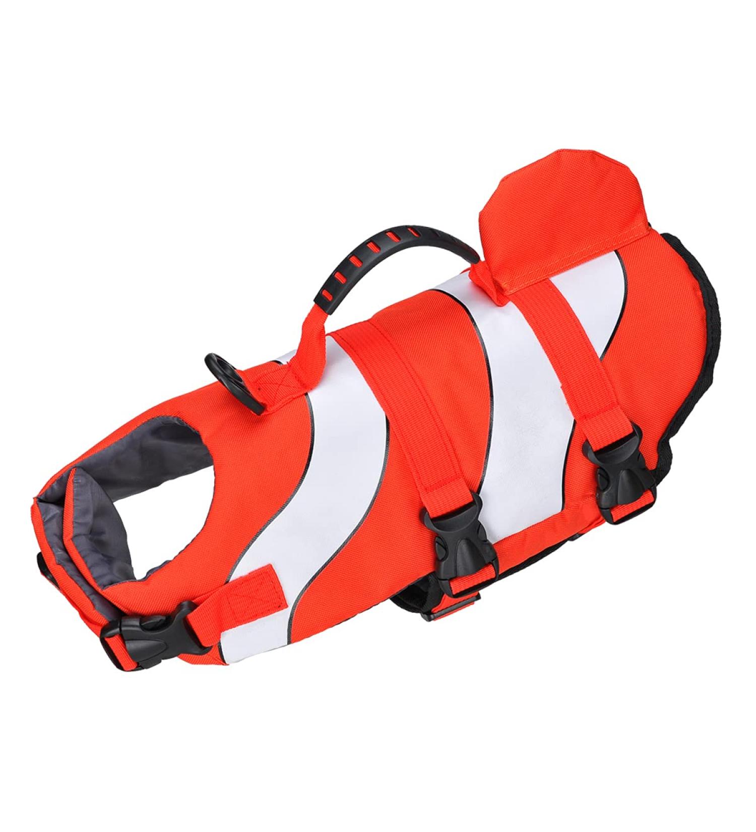 Songway Dog Life Jacket Vest Protection Swimsuit Reflective Stripes Adjustable Swimwear Life Jackets-Pool-Beach-Boating (Clownfish M) Clownfish M - Buy Online on GoSupps.com