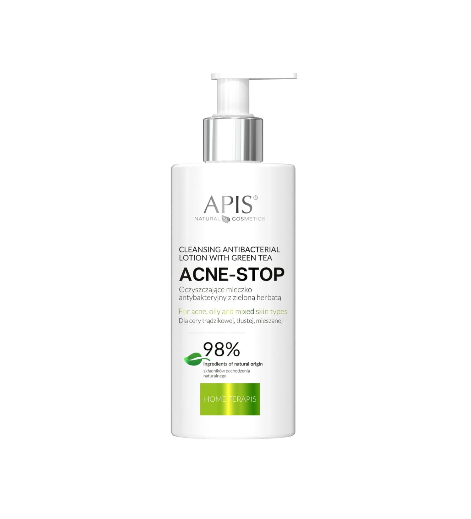 Apis Natural Cosmetics APIS Acne Stop Antibacterial Cleansing Lotion with Green Tea 300ml