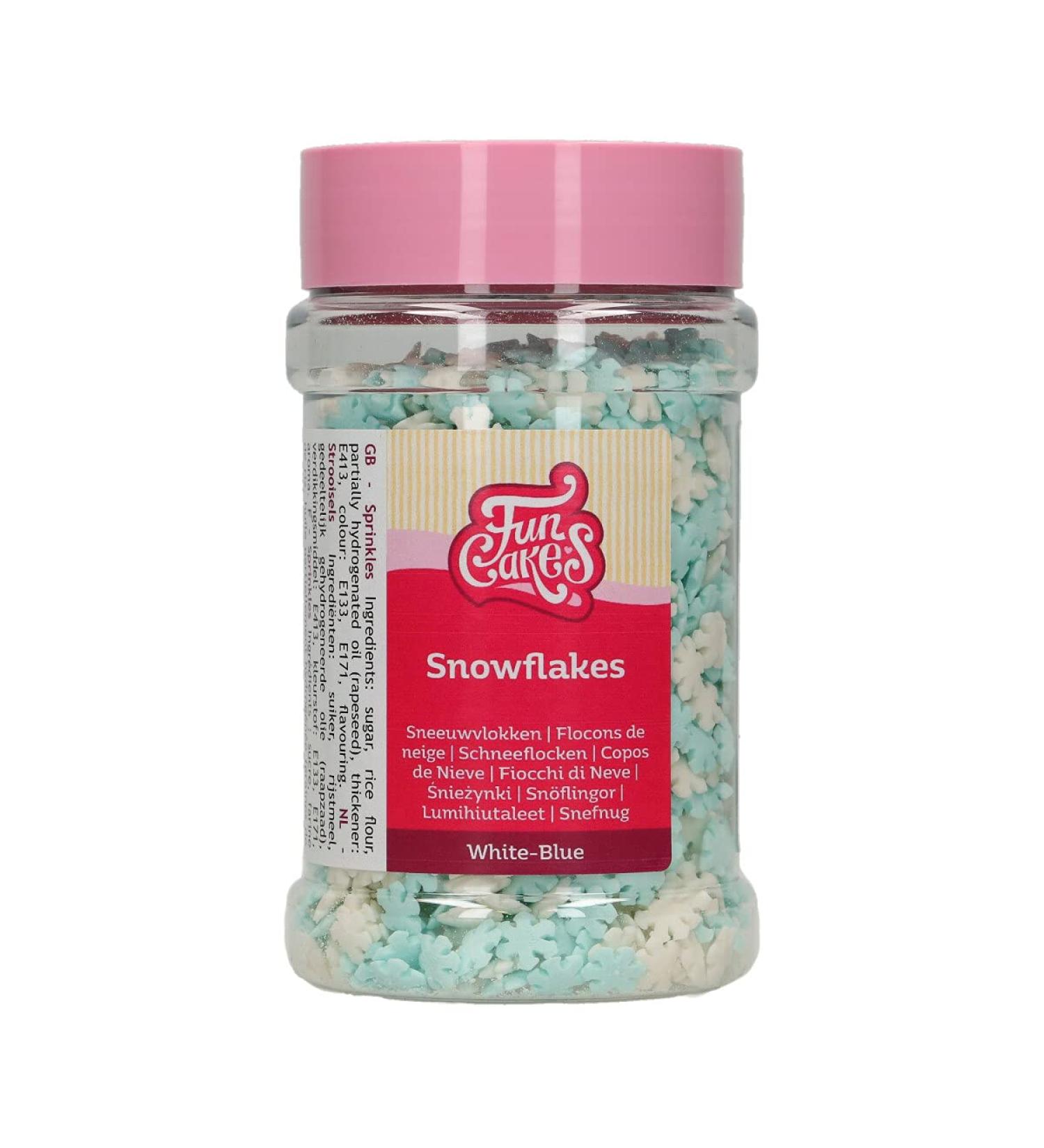FunCakes Snowflakes White/Blue: Cake Sprinkles Great Taste Perfect for Cake Decorating Snowflake Sprinkles. 150 g. 150 Grams