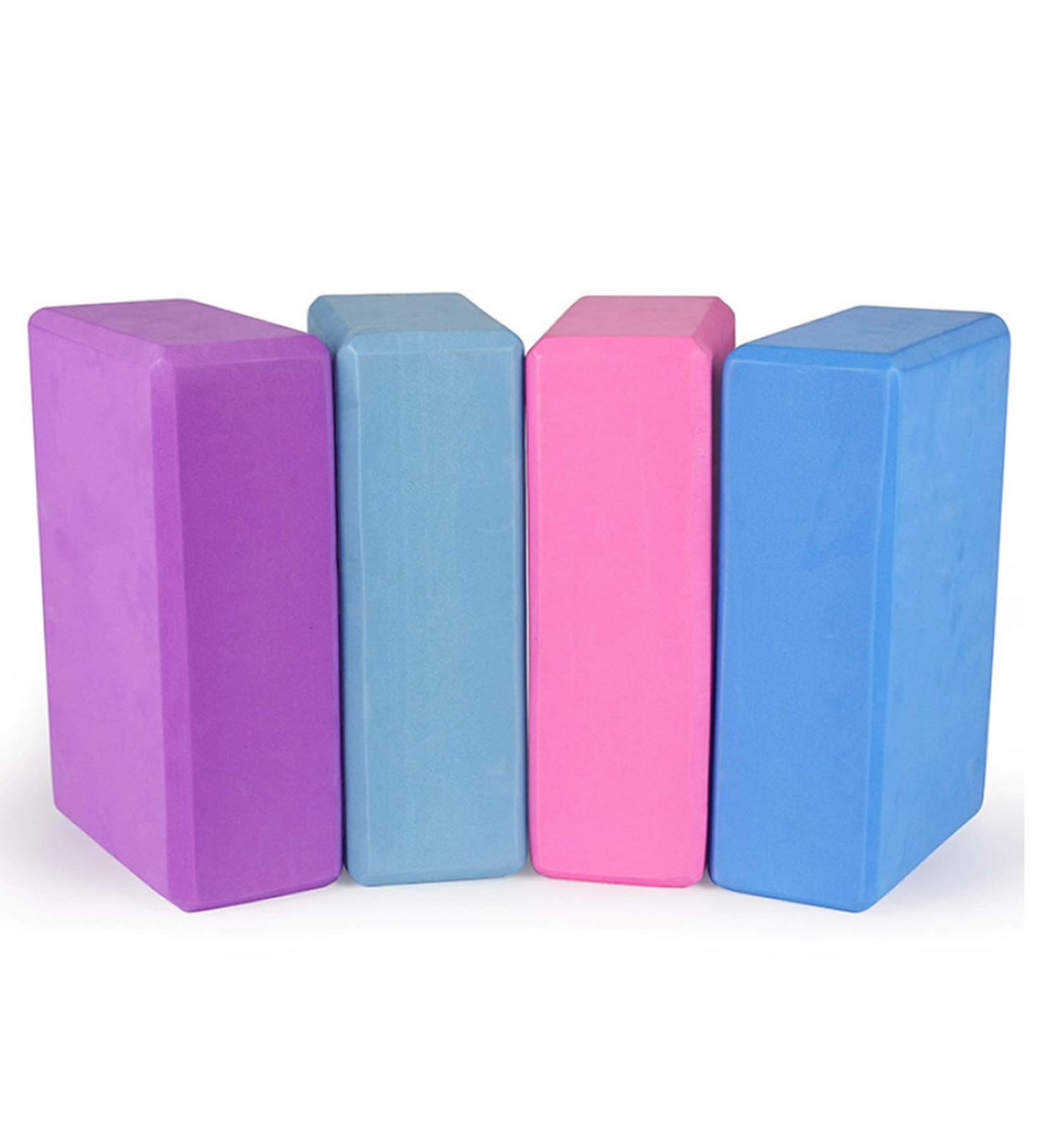 4 Pack 9''x6''x3'' Yoga Blocks - High Density Foam Bricks for Strength, Flexibility, and Balance - Non-Slip Surface for Yoga, Pilates, Meditation - Buy Online on GoSupps.com