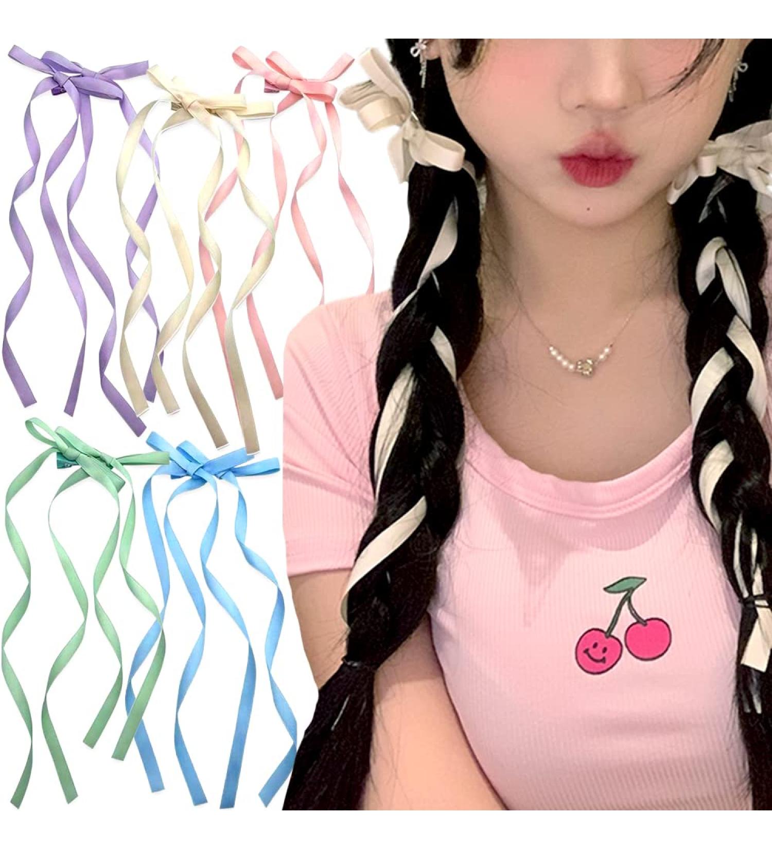 10 Pcs Long Ligaments Hair Loop Clips - Stylish Satin Hair Accessories for Women & Girls - Buy Online on GoSupps.com