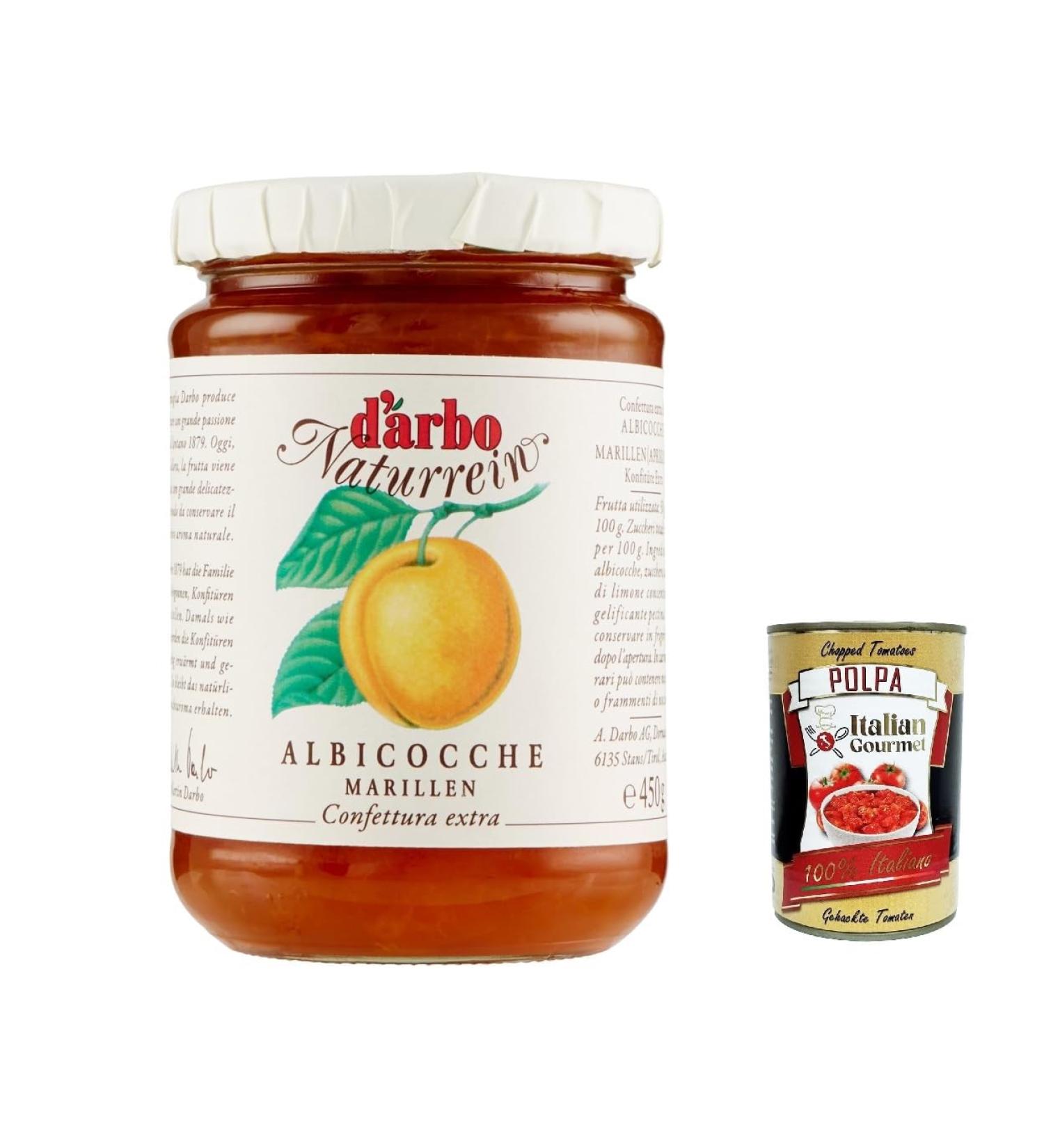 Italian Gourmet E.R. Darbo Confetura Naturrein Apricot Jam 450g + Italian Gourmet Pulp 400g Set of 6 - Buy Online on GoSupps.com