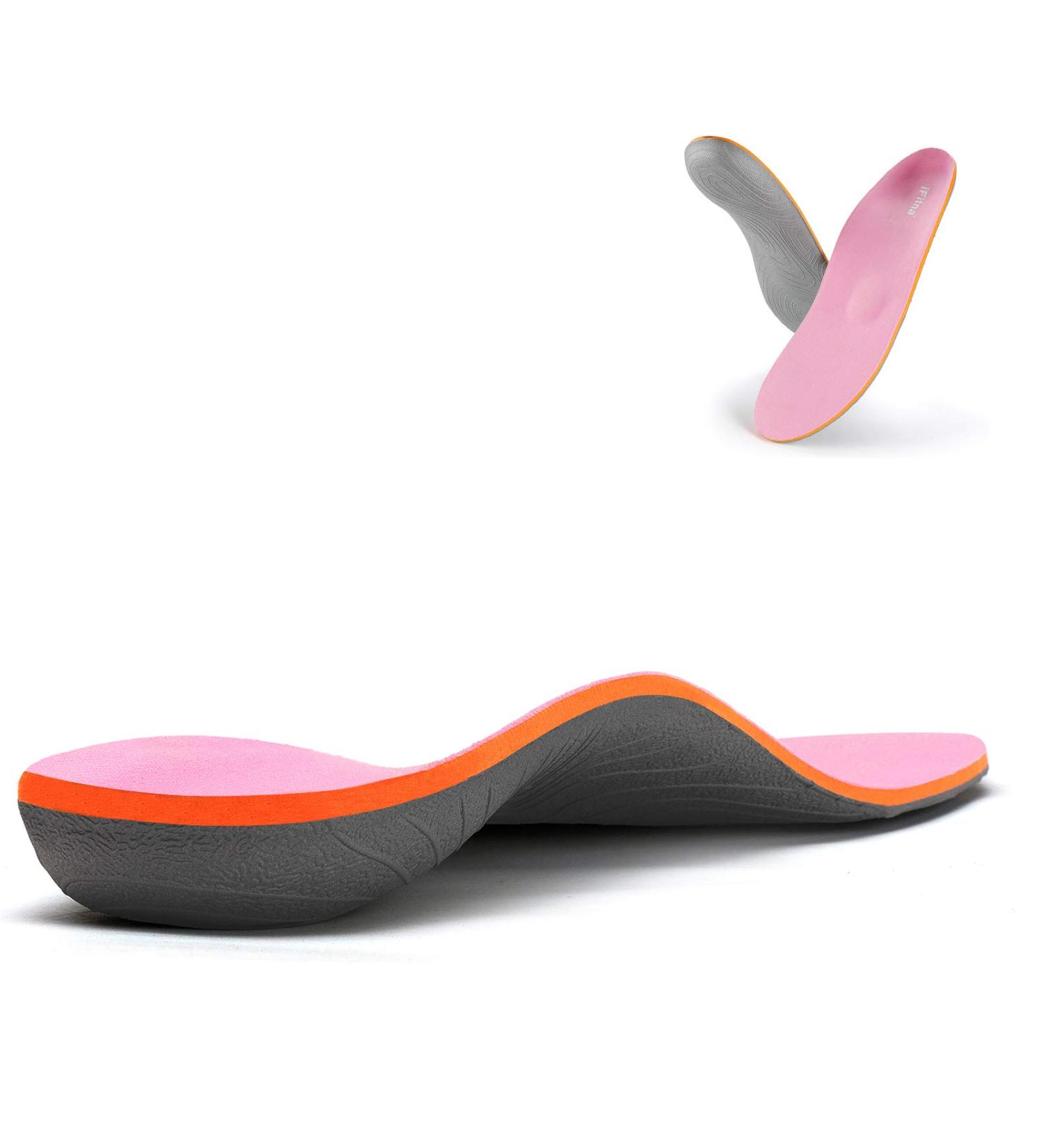 Orthotic Insoles Full Length Arch Support Inserts for Flat Feet & Plantar Fasciitis - UK-10 (11.42 inches) Pink - Buy Online on GoSupps.com