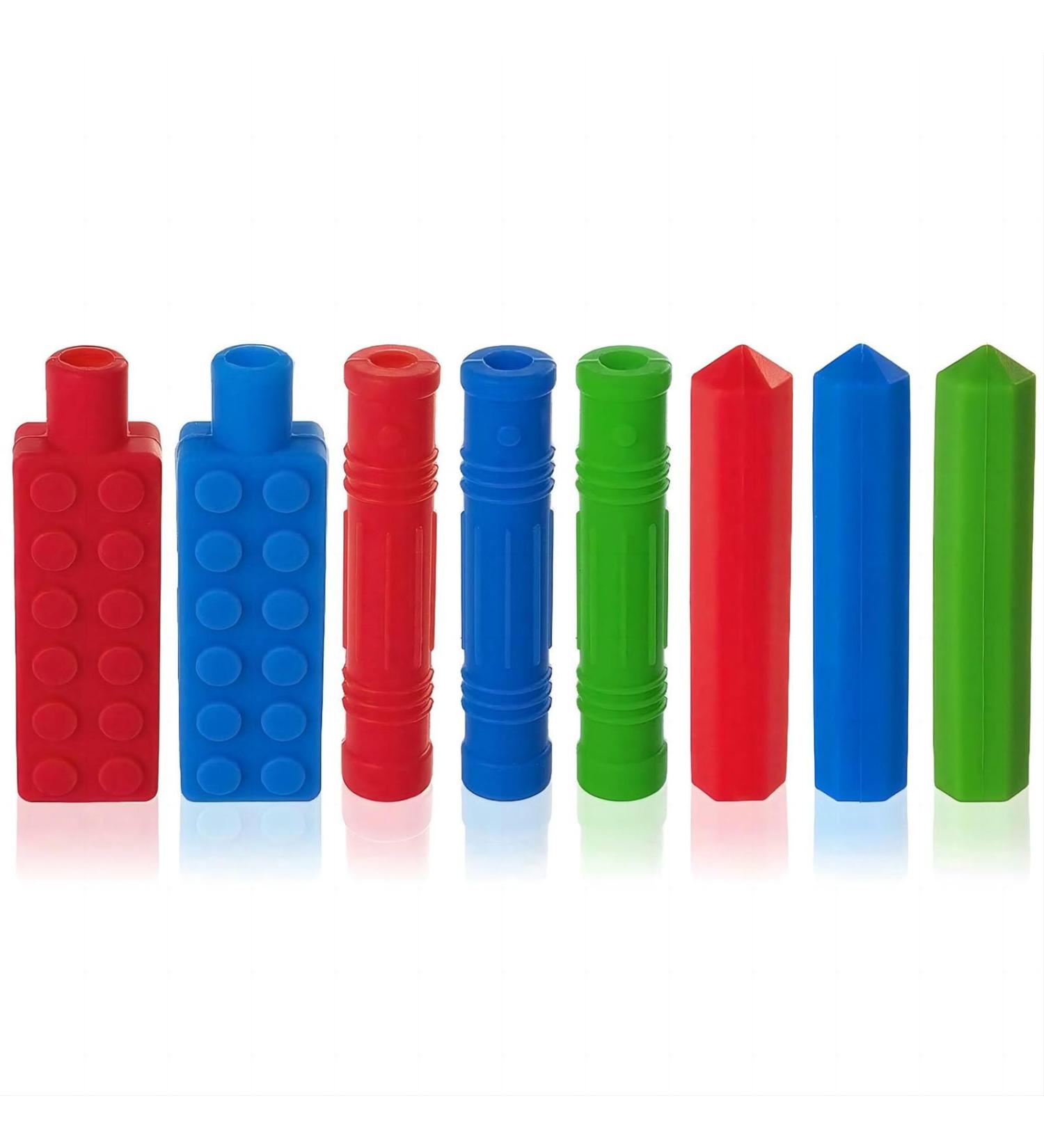 8 Pieces Silicone Pencil Toppers for Anxiety Relief & Special Needs | ANSUG Chew Top Pens - Buy Online on GoSupps.com