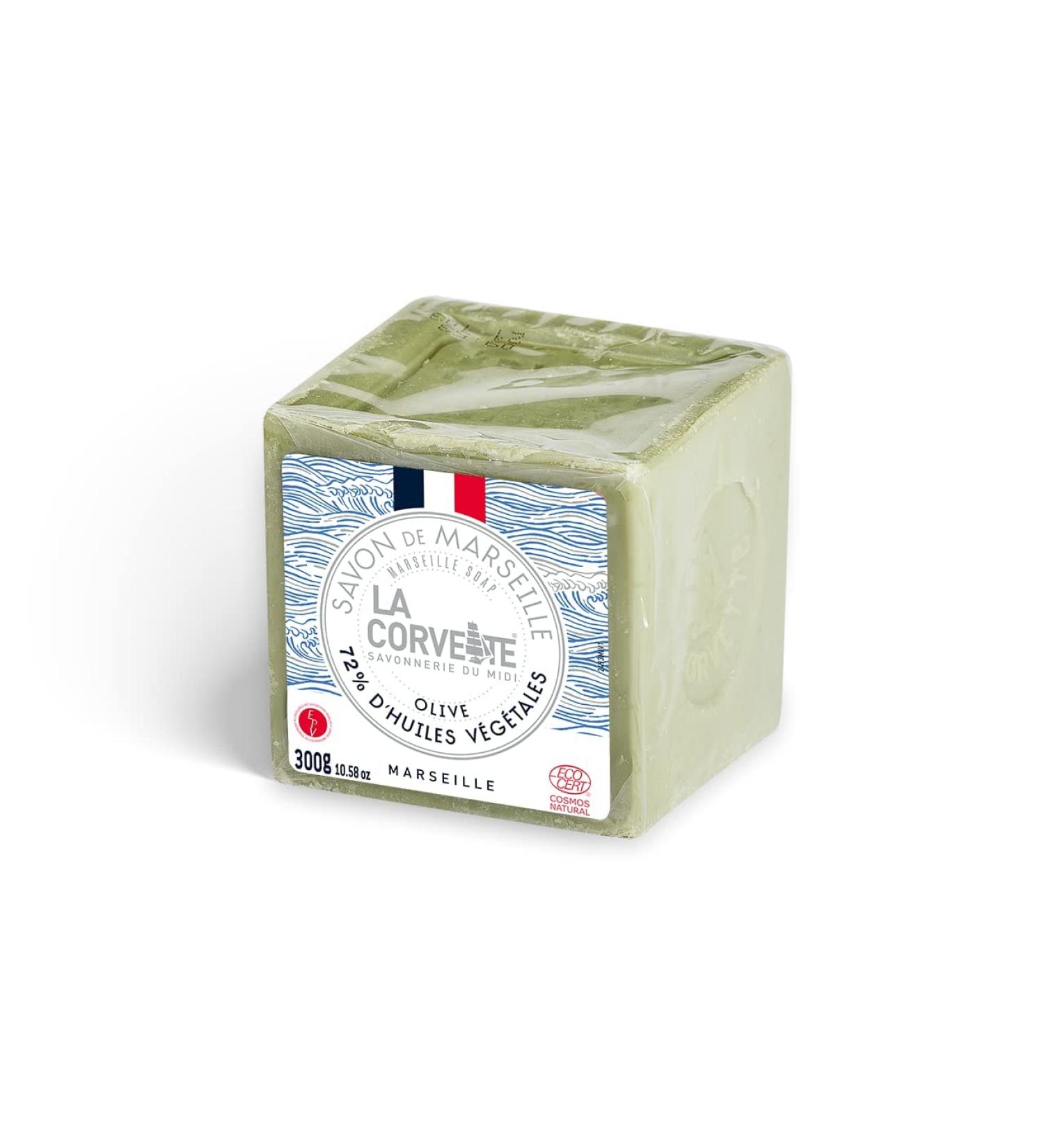 La Corvette Le Cube Edition Limit e Savon de Marseille Olive 300 g - Savon de Marseille traditionnel certifi naturel Cosmos NAT 300 g (Lot de 1) - Buy Online on GoSupps.com