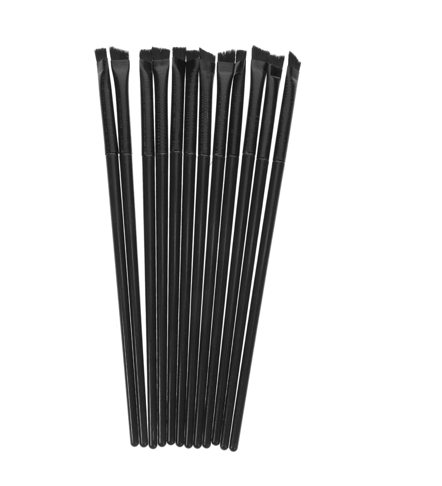 Baluue 12pcs Makeup Eyeshadow Makeup Tool Makeup Eyeshadow Brushes Angled Eyebrow Brush 14.5x0.7x0.5cm Black - Buy Online on GoSupps.com