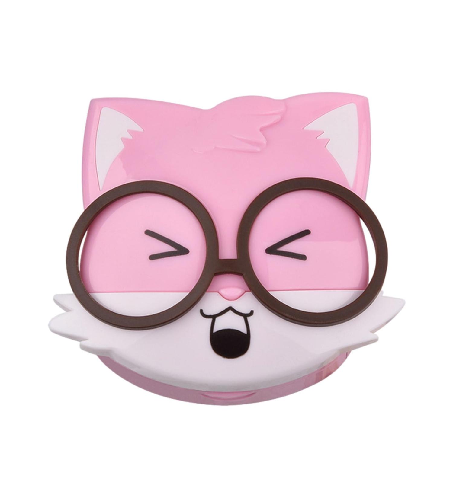 Yiurse Portable Cartoon Contact Lens Case - Travel Accessories for Eye Care - Pink Animal Design - Buy Online on GoSupps.com