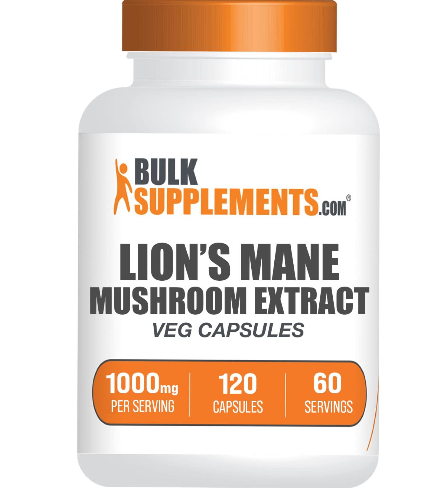 BULKSUPPLEMENTS.COM Lion's Mane Mushroom Capsules - Immune Support Supplement (120 Veg Capsules) - Buy Online on GoSupps.com