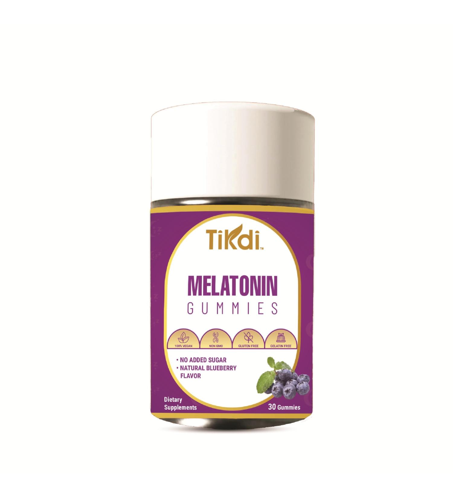 TIKDI Melatonin 5mg Gummy - 30 Count - Vegan Non-GMO Gluten-Free Gelatin Free No Added Sugar - Buy Online on GoSupps.com