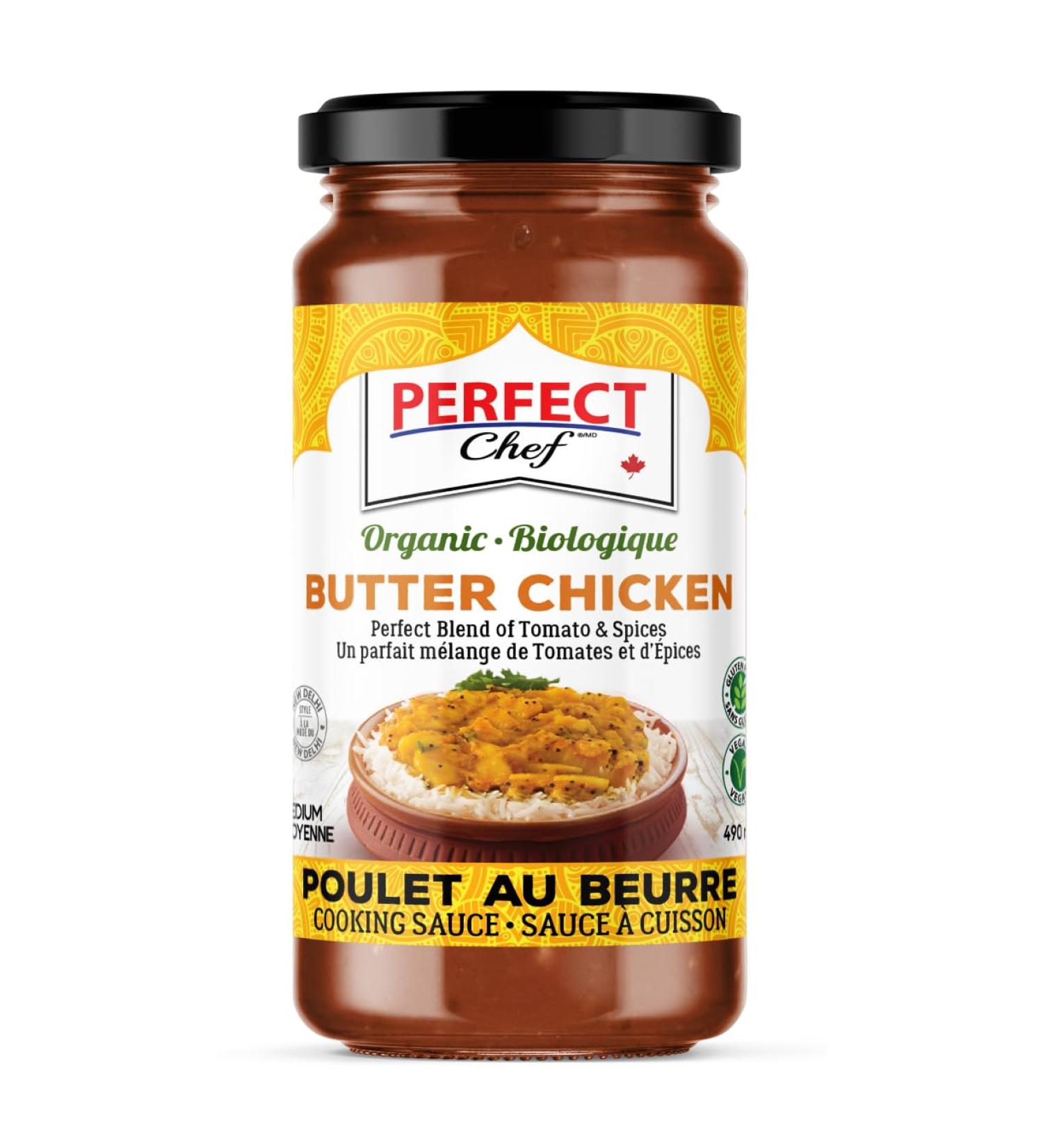 Perfect Chef Organic Butter Chicken Indian Cooking Sauce (12-Pack) 12 x 490ml