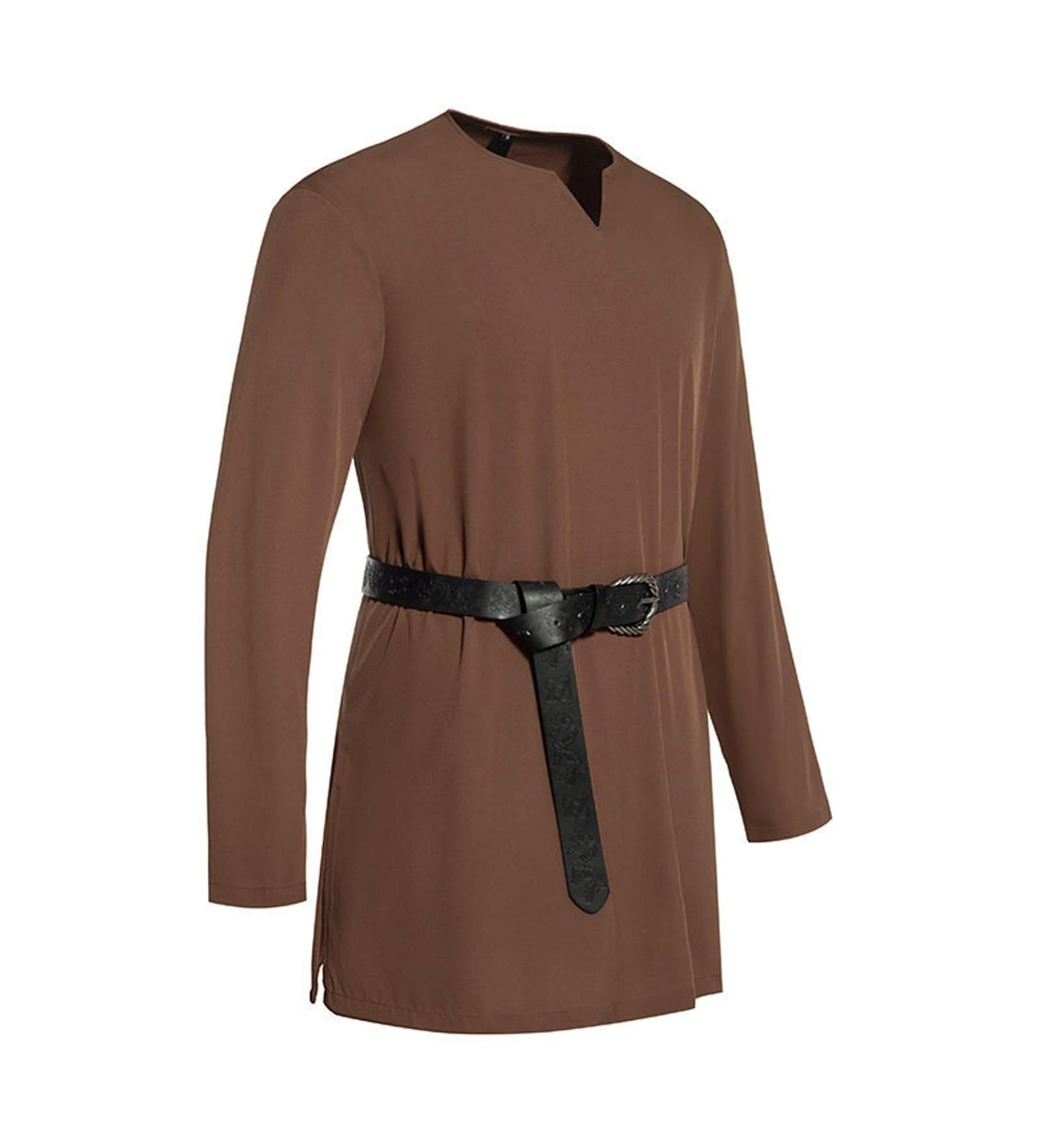 Buy Rumaozia Men's Middle Ages Cotton Tunic | Viking Shirt for Halloween Cosplay - Adlige Tunika & Warrior Costume - Buy Online on GoSupps.com