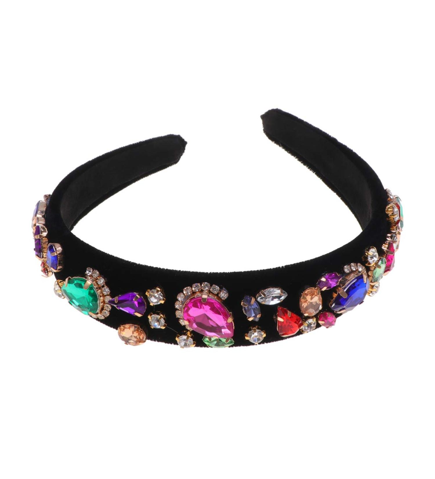 Lurrose Vintage Headband Crystal Diamond Hairband Wide Headband Hair Hoop for Woman Girl - Buy Online on GoSupps.com
