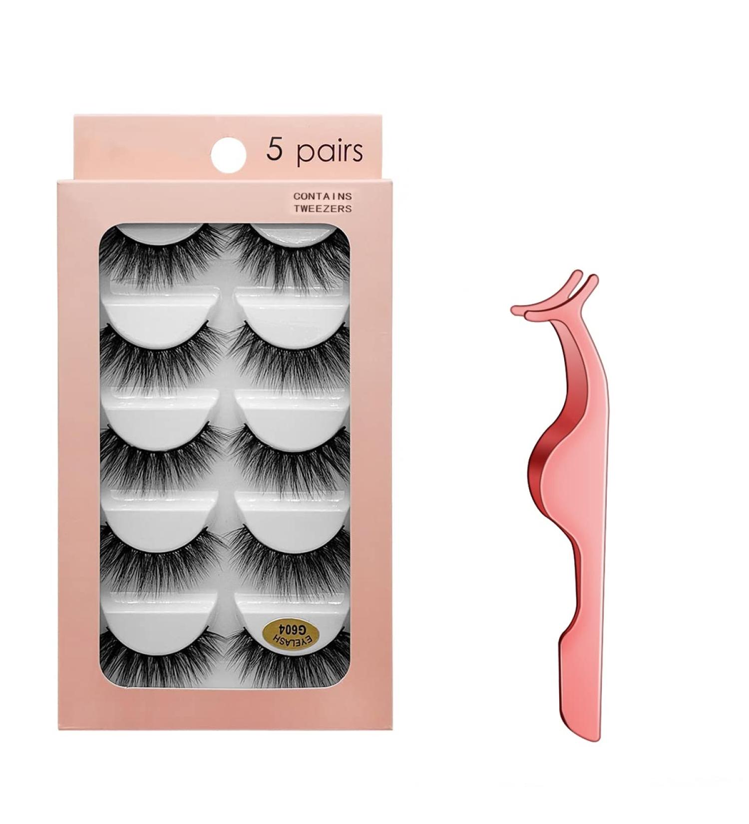 Buy 10 Pairs 3D False Eyelashes Set - Reusable Natural Eyelashes & Tweezers | International Shipping - Buy Online on GoSupps.com