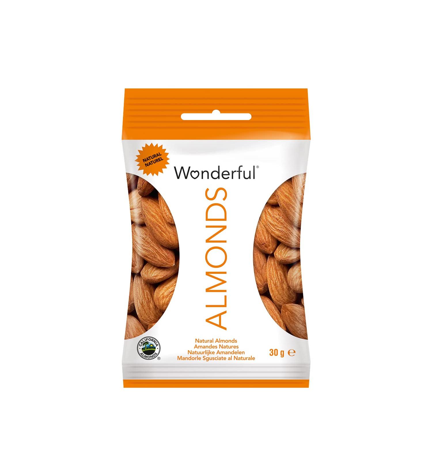 Wonderful Almonds - Plain Almonds 24x 30g - Buy Online on GoSupps.com