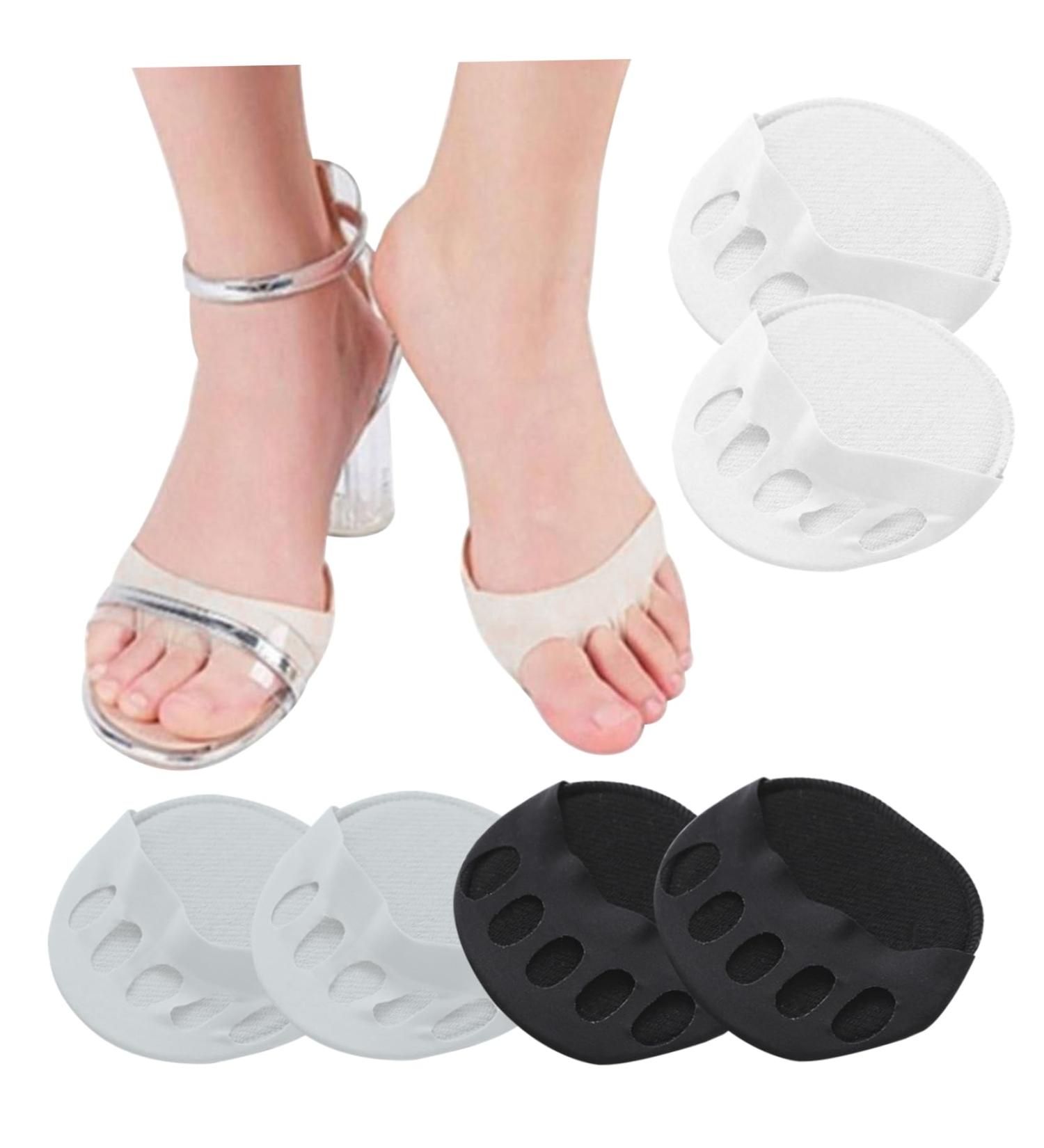 Forefoot Pads for High Heels - Honeycomb Fabric Five Toe Socks for Women - 3 Pairs in Black White Gray Comfort and Style for Summer - Buy Online on GoSupps.com