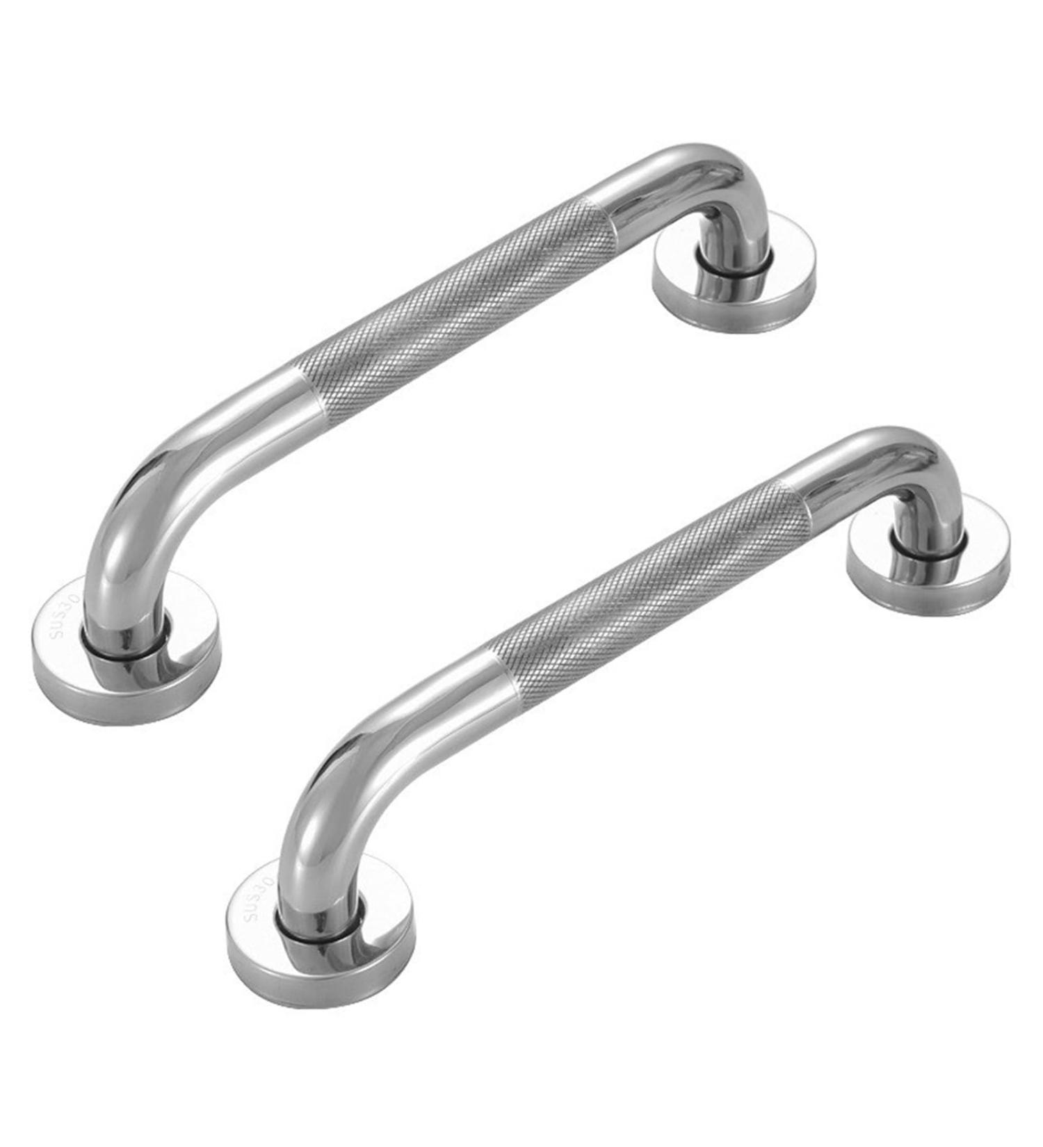 Shower Support Handrails Stainless Steel Bathroom Handles Bath Assist Simple Installation for Senior & Disabled 30cm - Buy Online on GoSupps.com