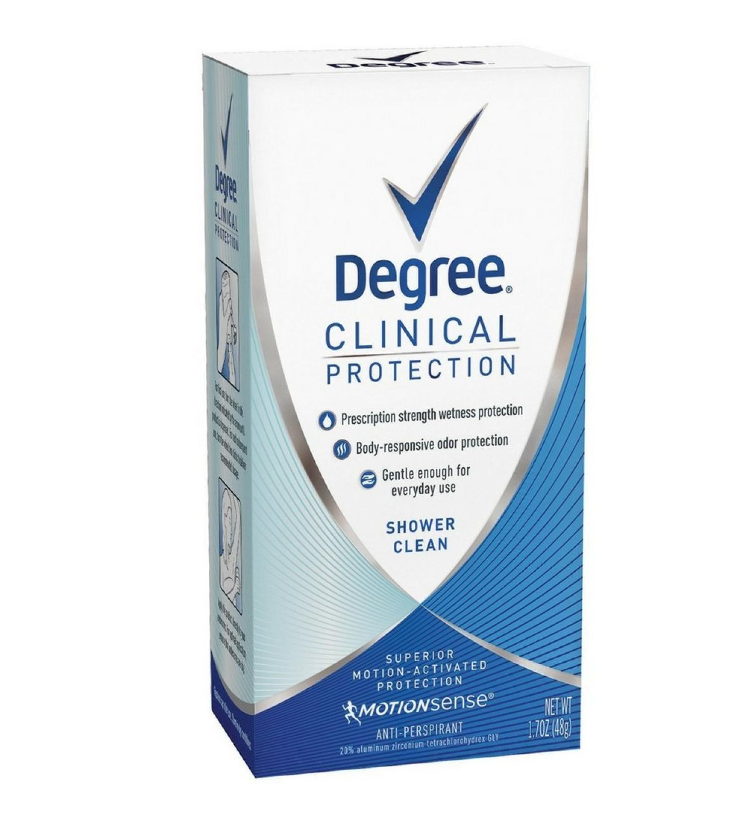 Degree Women Clinical Protection Anti-Perspirant Deodorant Shower Clean 1.70 oz (4 Pack)