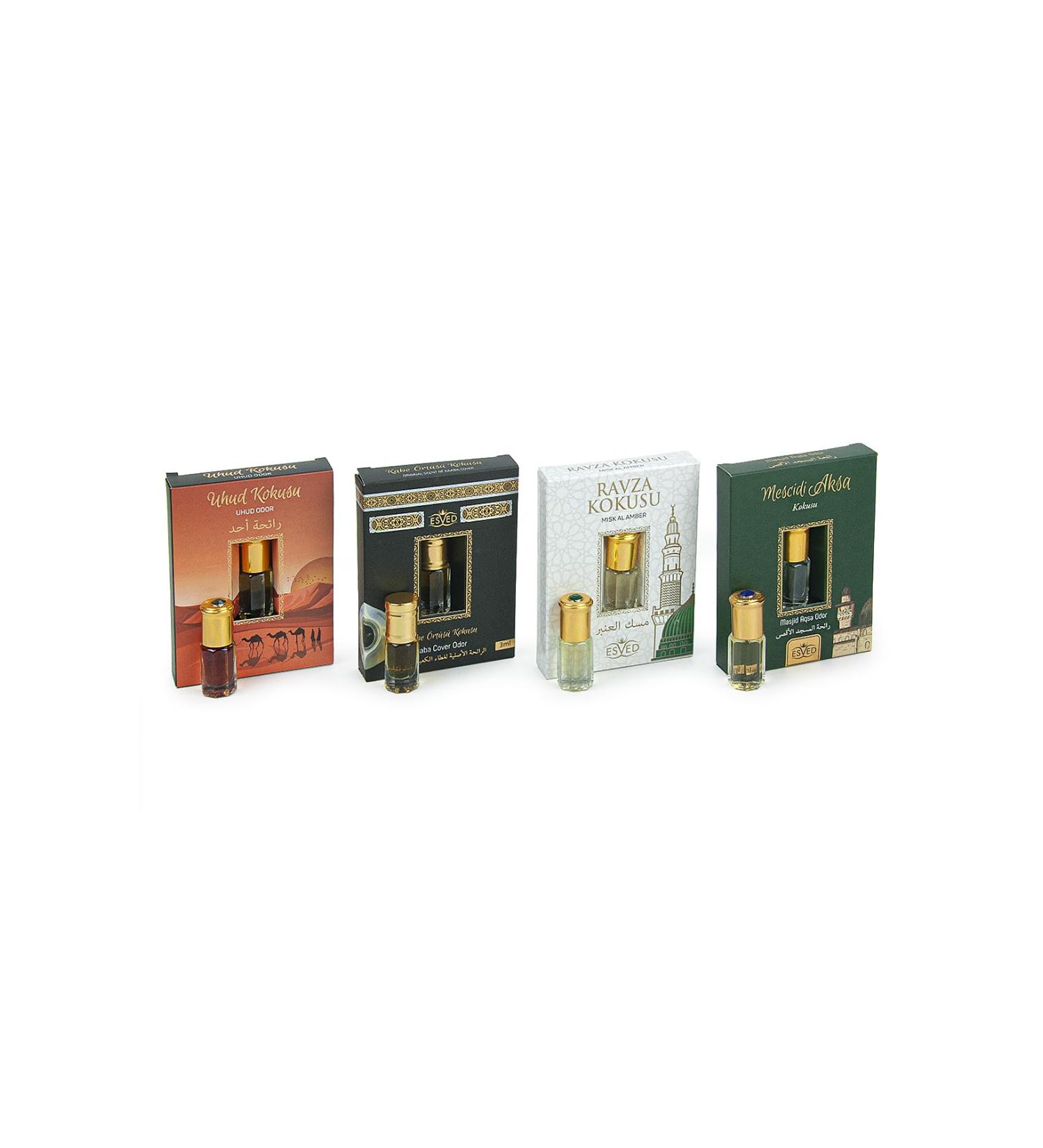 ihvan online Personal Fragrance Prayer Rug Fragrance Islamic Perfume Oil Rollerball for Men & Women Alcohol Free Scents Pack of 4-12 mL / 0.40 Fl Oz Uhud Kaaba Cover Ravza Masjid al-Aqsa Uhud - Kaaba Cover - Ravza - Masjid al-Aqsa 0.1 Fl Oz (Pack of 4) - Buy Online on GoSupps.com