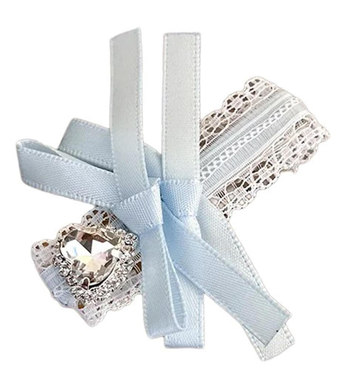 AJOIDR Ribbon Elegant Lacework Style Side Clip Hair Clip Elaborate Fairy Style Heart Bowknot Balletcore - Buy Online on GoSupps.com