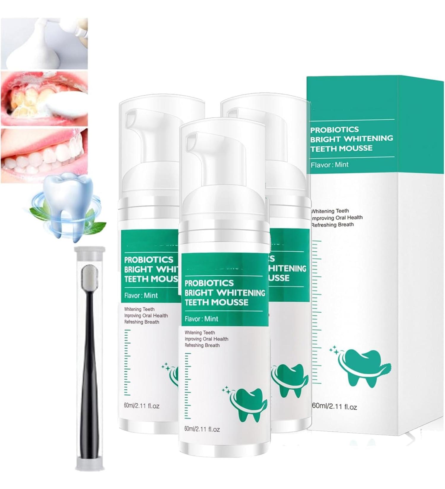 Probiotics Bright Whitening Teeth Mousse & Oral Repair Treatment - Deep Clean & Refreshing Breath (3PCS) - Buy Online on GoSupps.com