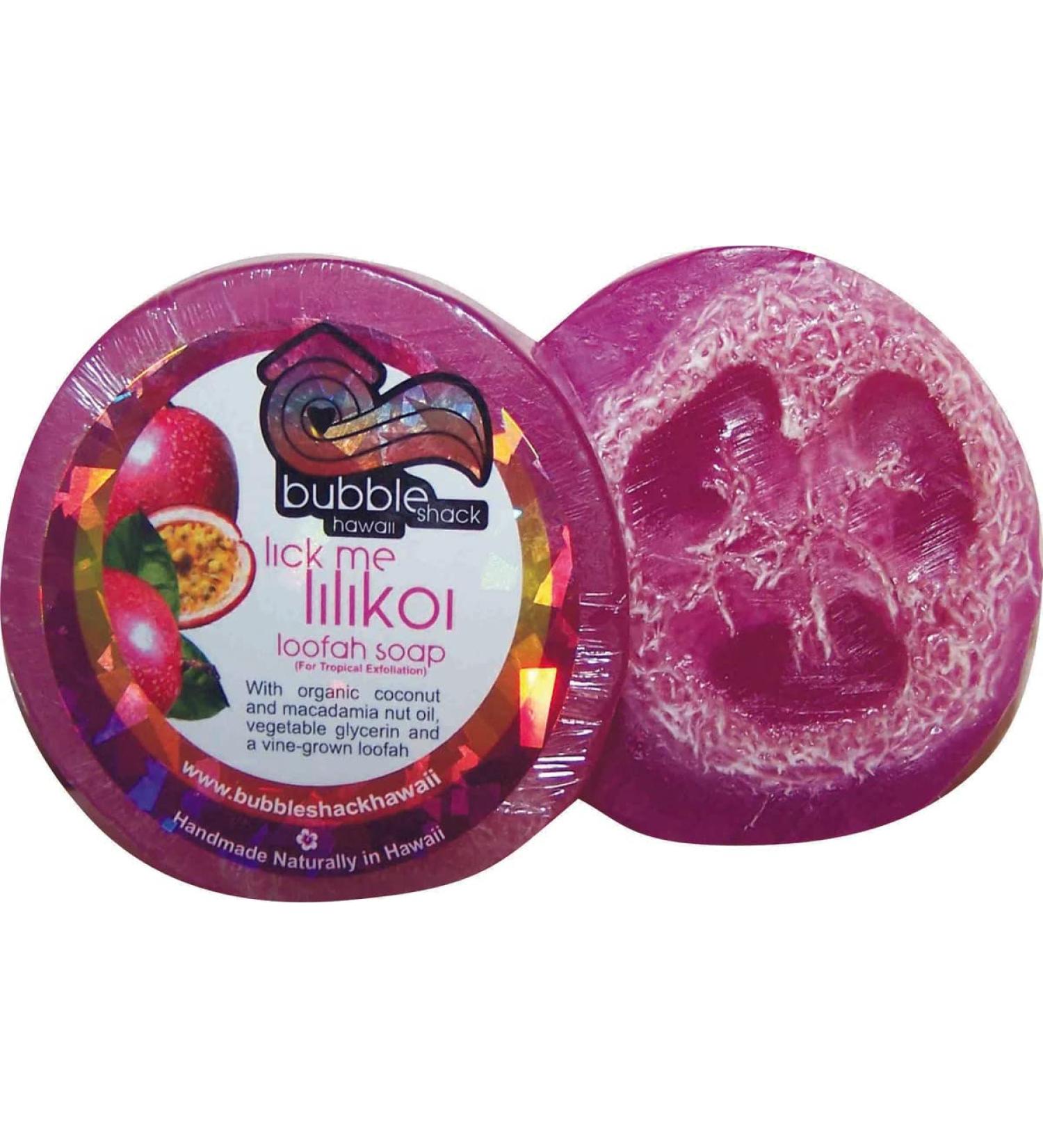 Hawaiian Bubble Shack Loofah Glycerin Soap Lick Me Lilikoi 4 Bars
