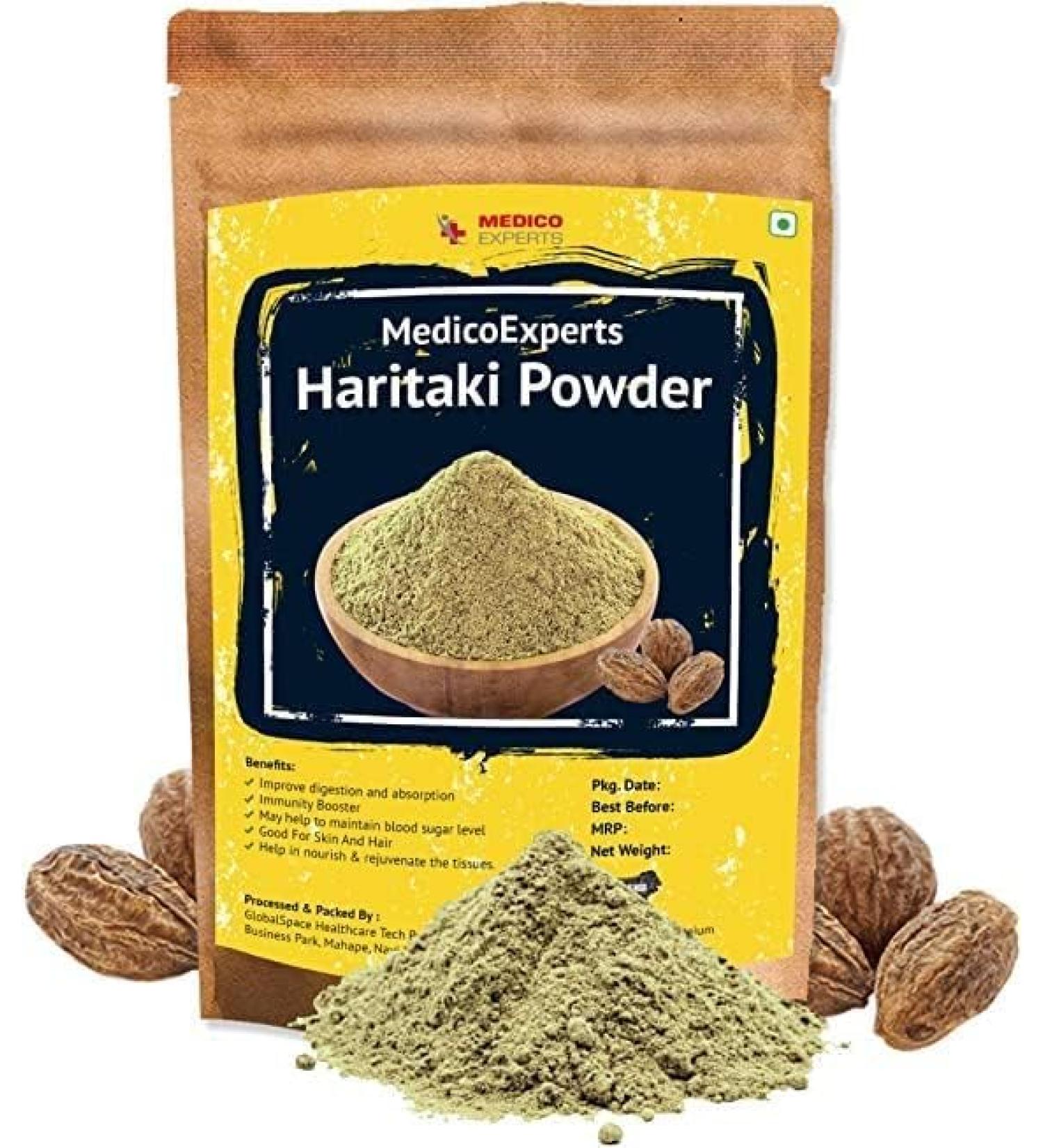 Organic CART MedicoExperts Haritaki Powder - 100g | Pure Inknut for Dark Circles & Digestion - Buy Online on GoSupps.com