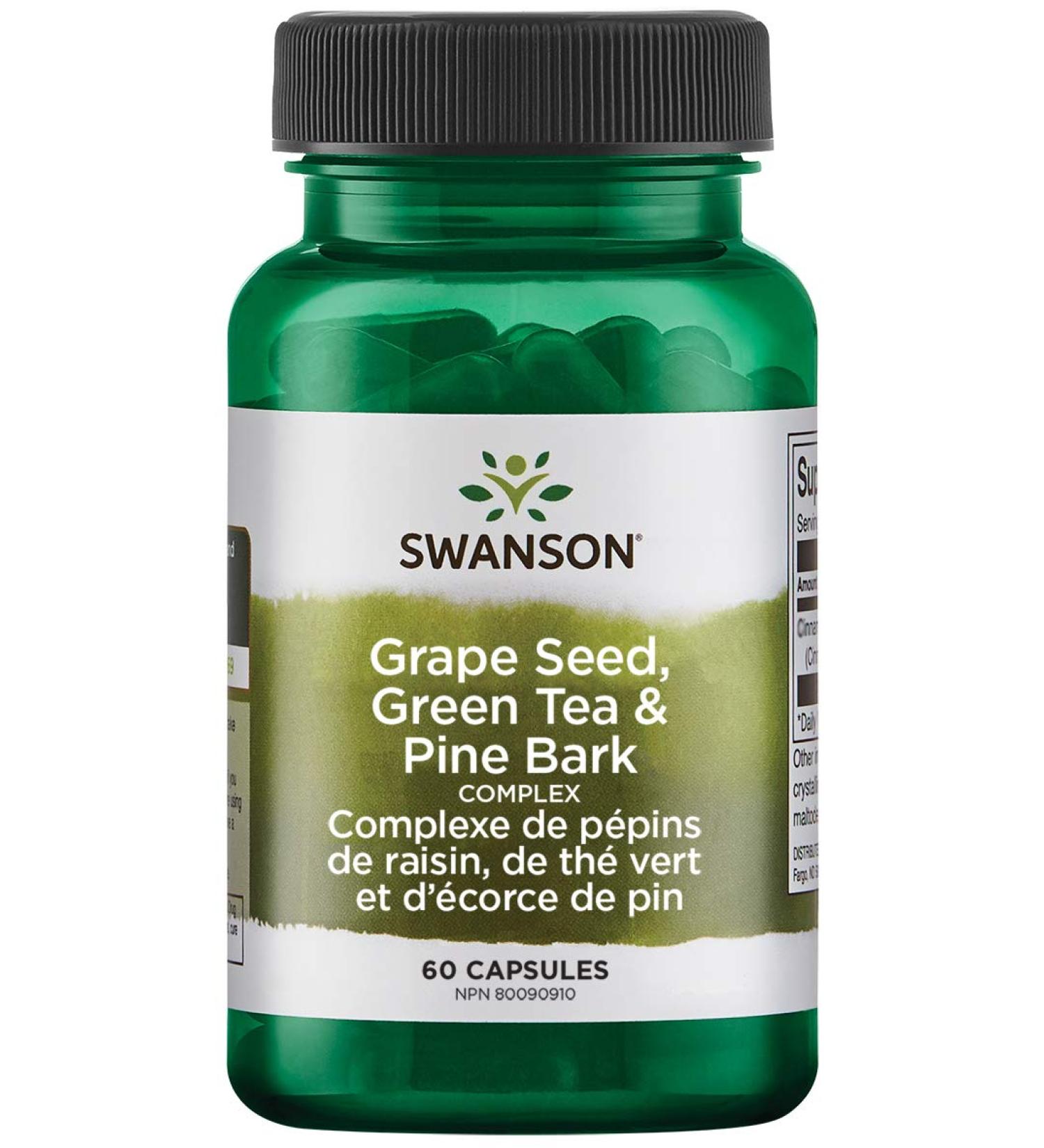 Swanson - Grape Seed Green Tea & Pine Bark Complex 60 Capsules 1 count - Buy Online on GoSupps.com