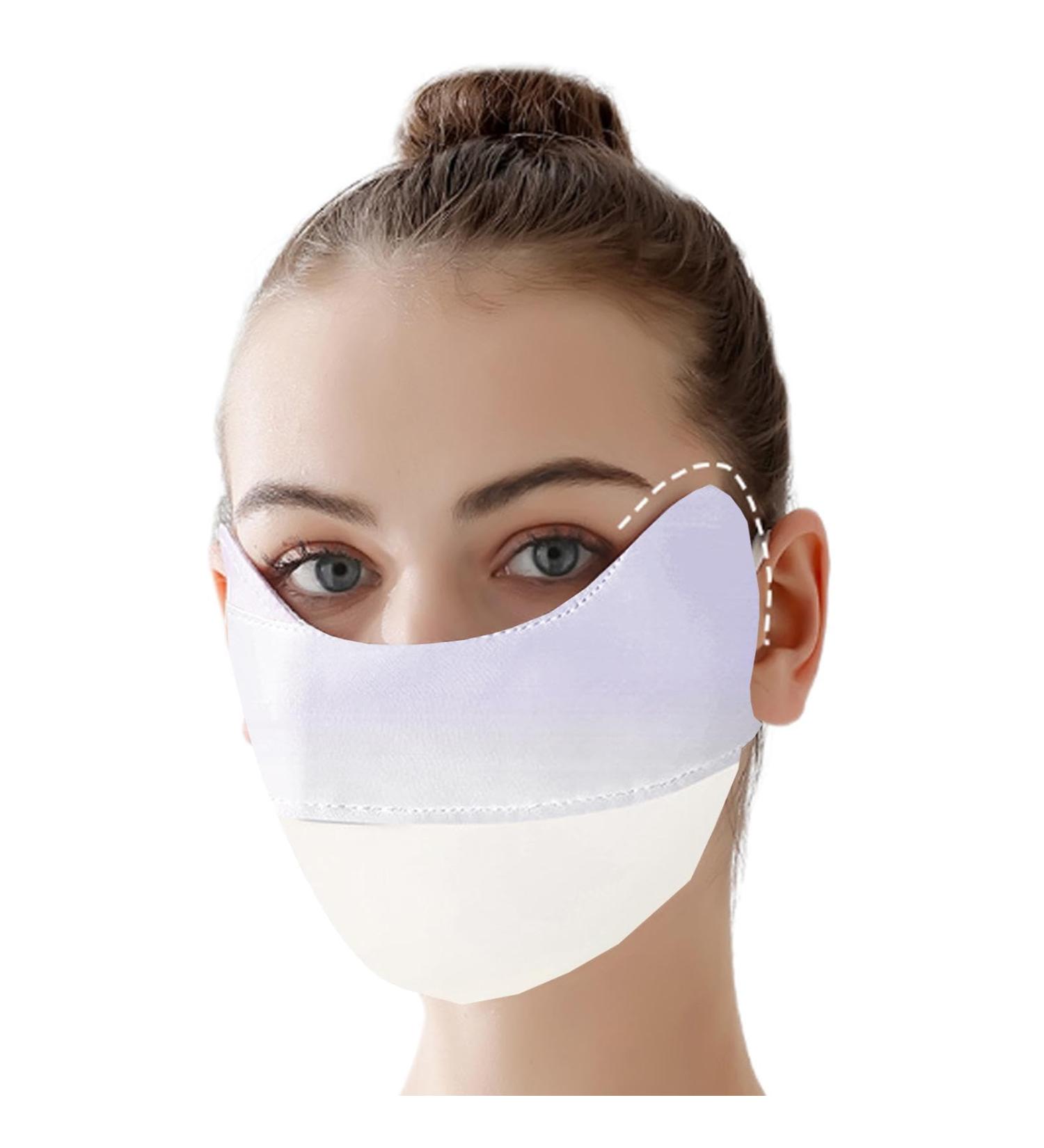 UV Protection Face Masque | Breathable Ice Silk Face Shield Reusable Sunscreen Masque for Women for Fishing Hiking Cycling Eye Protection Gradient milk purple - Buy Online on GoSupps.com