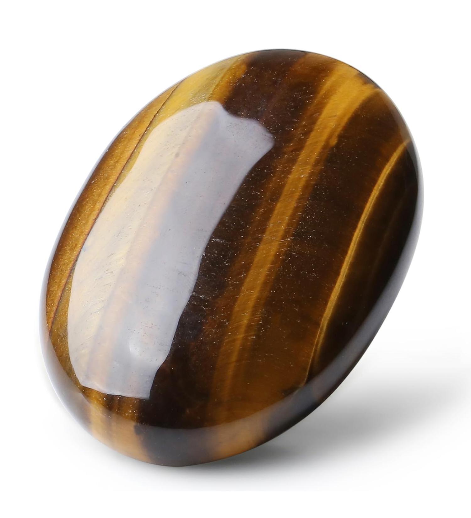 MAIBAOTA 2.4" Tiger Eye Healing Crystal Gemstones Pocket Polished Gifts Oval Shape Reiki Spiritual Energy Nature Crystals for Women Men Relief Balancing Stress Divination Meditation - Buy Online on GoSupps.com
