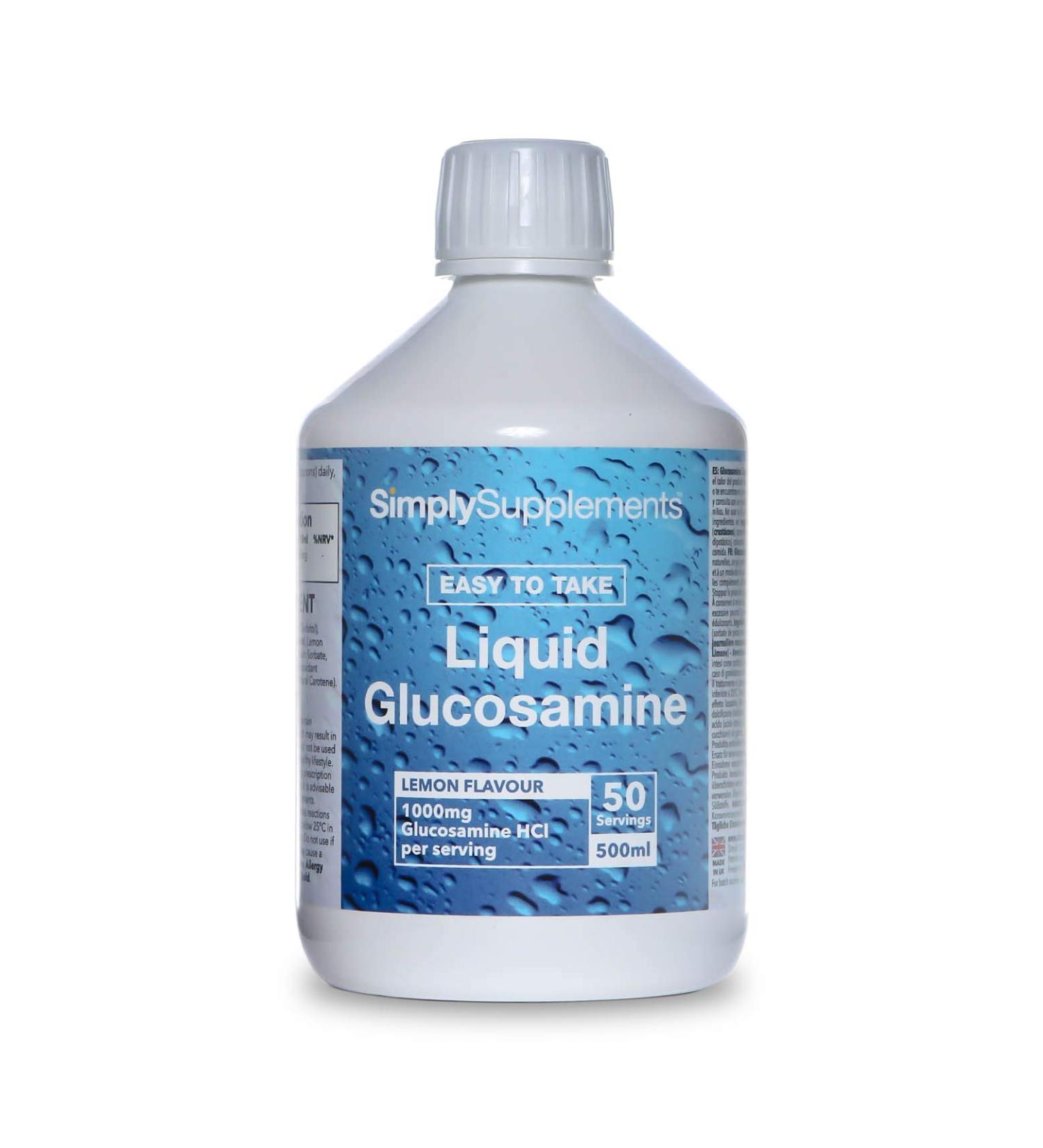 Buy Glucosamine HCl 1000mg Liquid - Lemon Flavor 500ml | 50 Servings - SimplySupplements - International Shipping Available - Buy Online on GoSupps.com