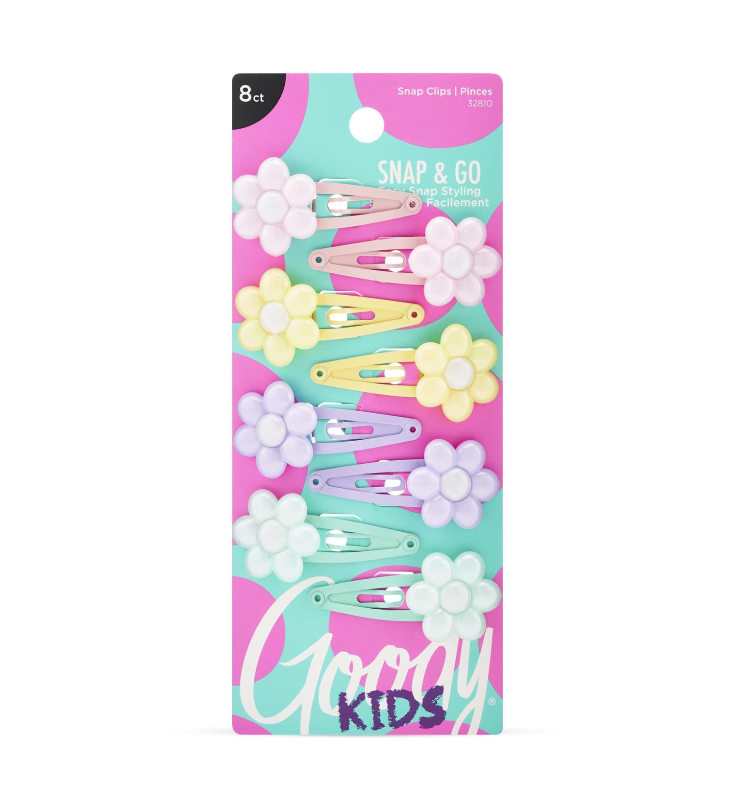 Goody Kids Mini Epoxy Contour Snap Clips - 8 Count Daisy Charm - Pain-Free Hair Accessories for Women and Girls - Buy Online on GoSupps.com