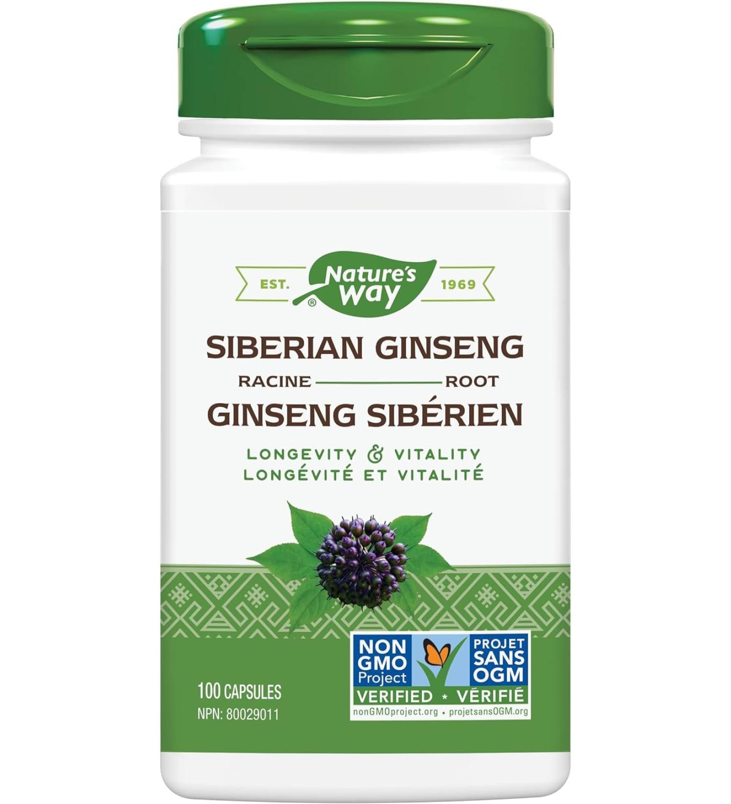 Nature's Way Ginseng Siberian Health Supplement 100 Capsules - Buy Online on GoSupps.com