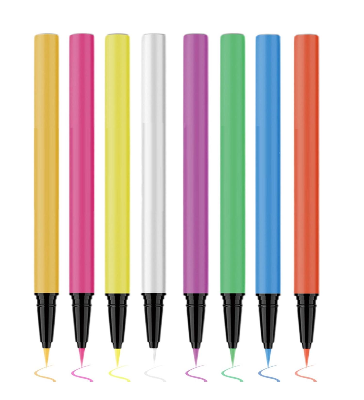 Rainbow Eye Liner Set Pigmented Gel Eyeliner Smudge Proof Graphic Liners Uv Glowing Eyeline Gel Pen Waterproof Uv Gel Eyeliner Waterproof Smudge Proof Eyeliner Perfect Use for Gel Eyeliner - Buy Online on GoSupps.com
