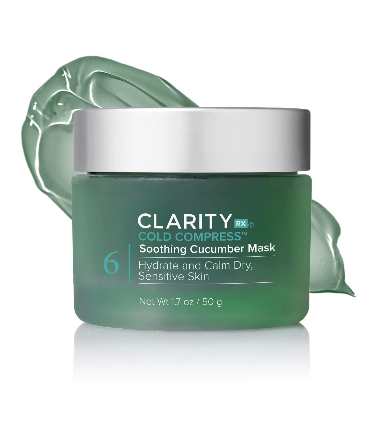 ClarityRx Cold Compress Cucumber Face Mask - Cooling Facial Treatment for Sensitive Skin (1.7 oz) - Buy Online on GoSupps.com