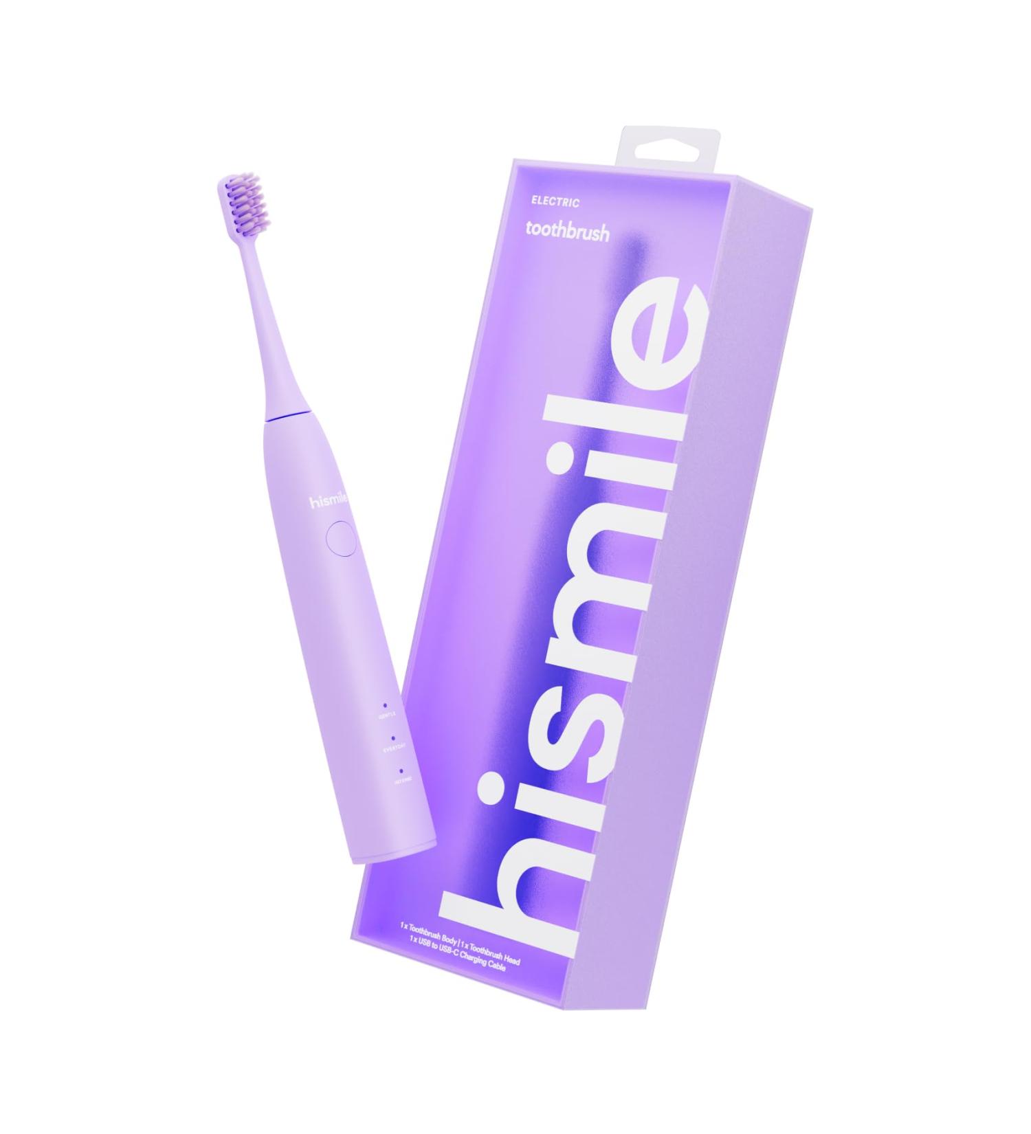 HISMILE Electric Toothbrush - Rechargeable 3 Modes Smart Timer & Soft Tapered Bristles - Purple | Shop Internationally - Buy Online on GoSupps.com