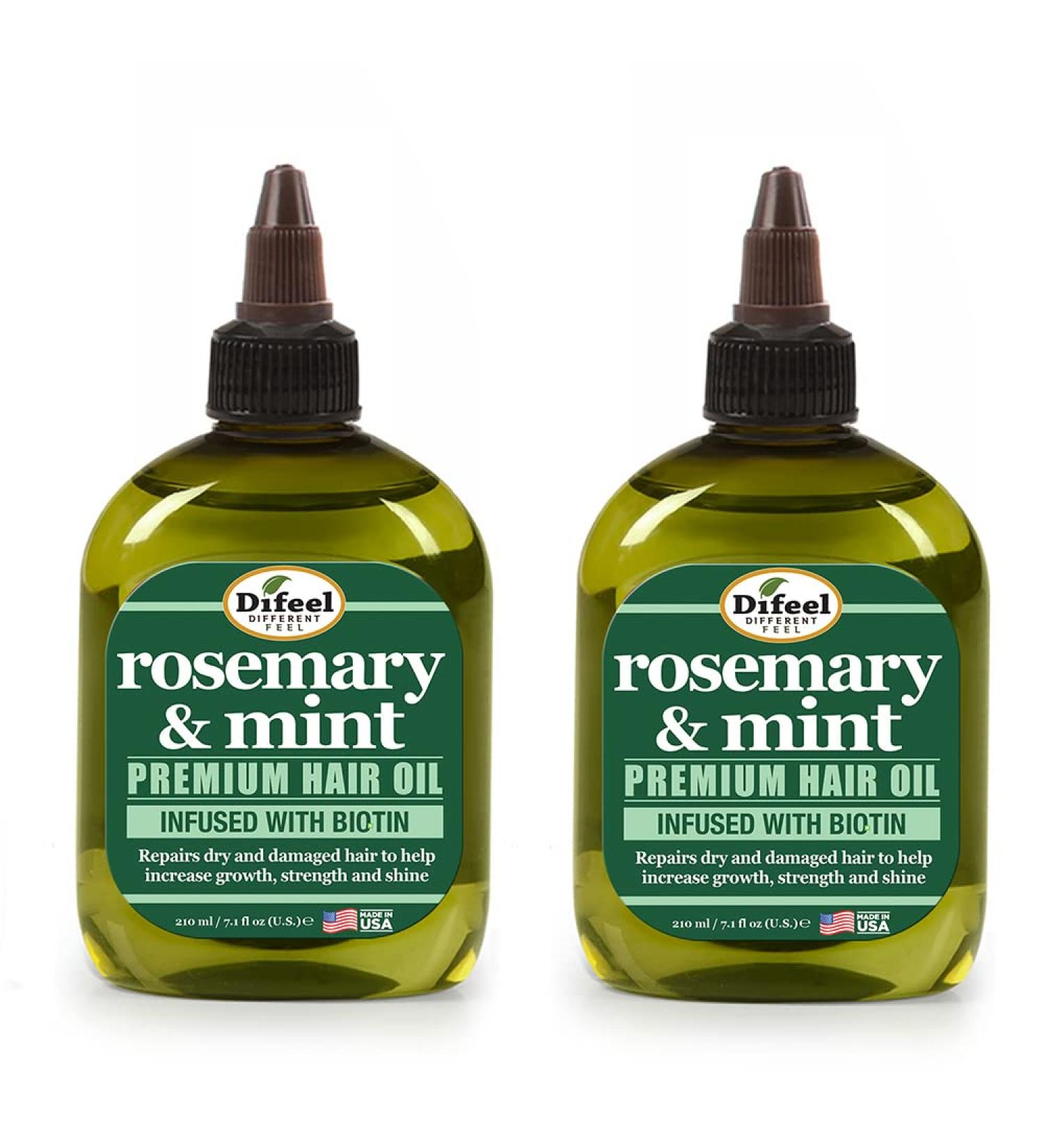 Difeel Rosemary & Mint Hair Oil with Biotin 7.1 oz (Pack of 2) for Growth - Natural Mint & Rosemary Formula, 7.10 fl oz - Buy Online on GoSupps.com